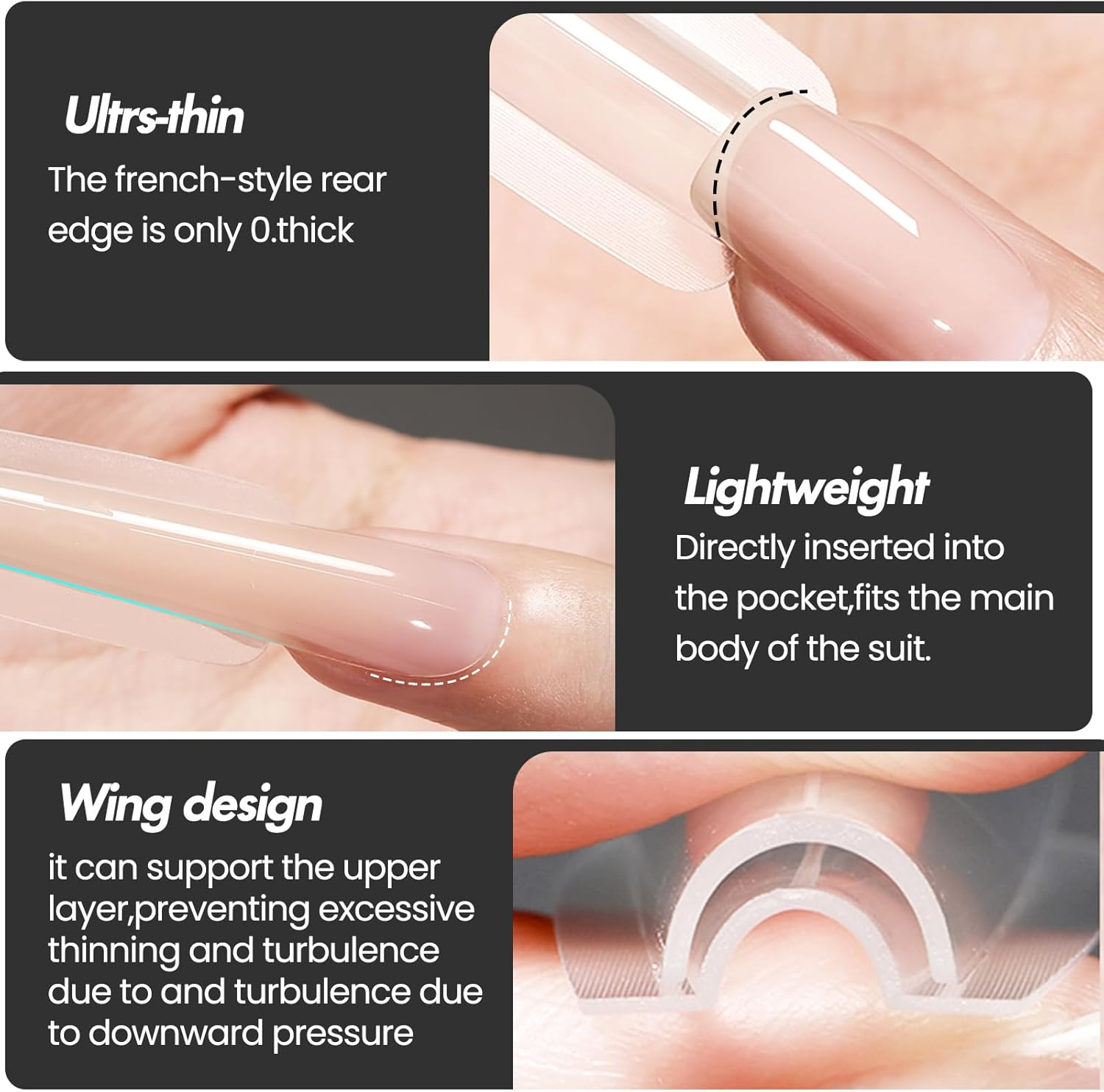 Sandwich Nail Dual Forms - 240Pcs | Almond round Shape Nail Extension Kit with Alignment Guides | Reusable Mold for Builder Gel & Polygel (Almond Round) - Long Coffin Shape image number 6