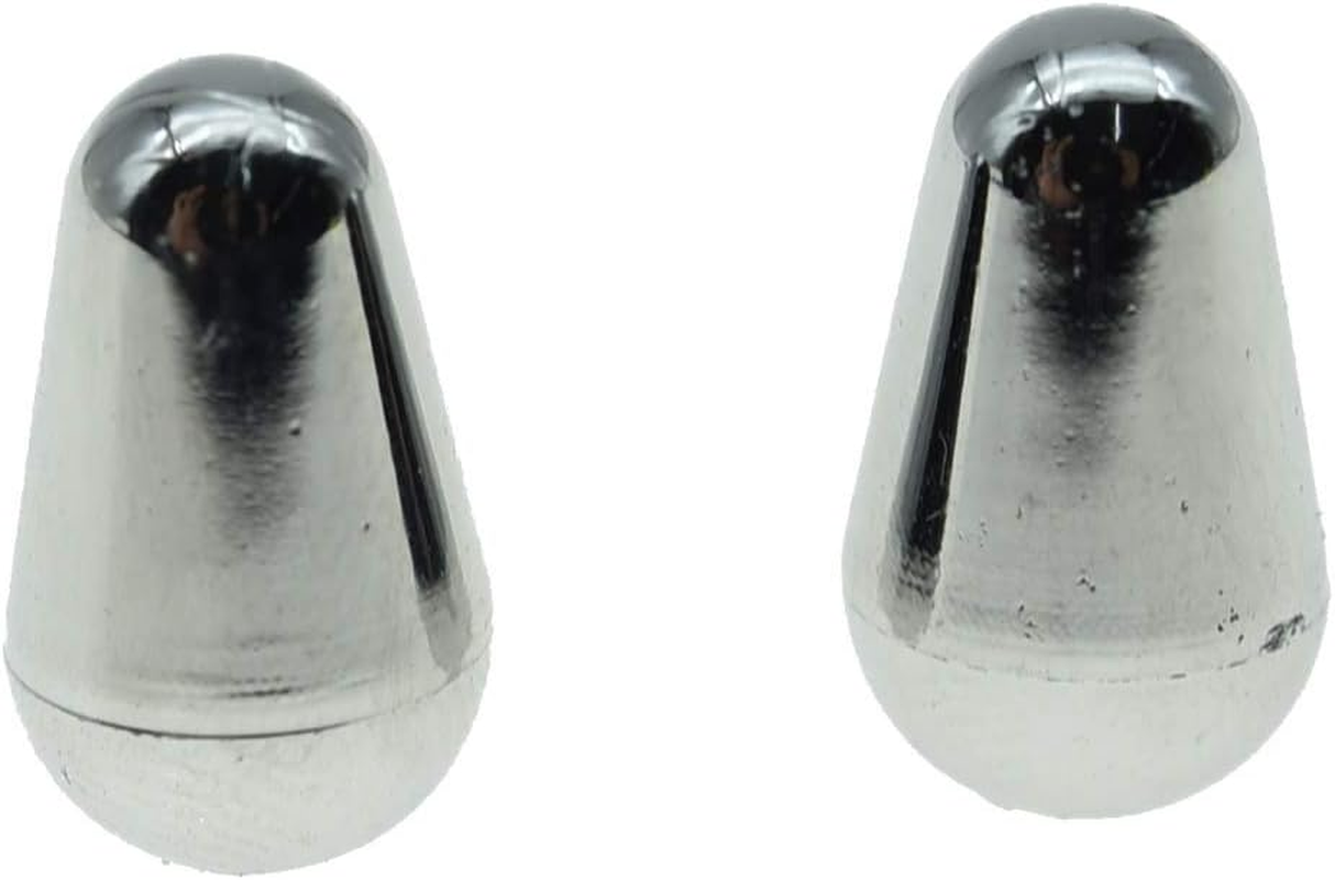KAISH 2Pcs Guitar 5 Way Pickup Switch Tip Switch Cap Switch Knob for USA Strat/Stratocaster Chrome