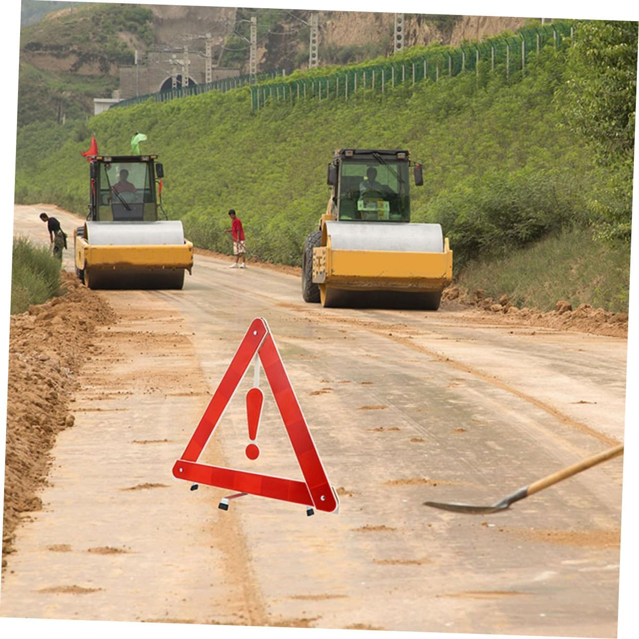 ABOOFAN 3Pcs Reflective Triangle Warning Signs Foldable Road Safety Triangles Emergency Roadside Safety Kit for Vehicles Truck Accessories image number 5