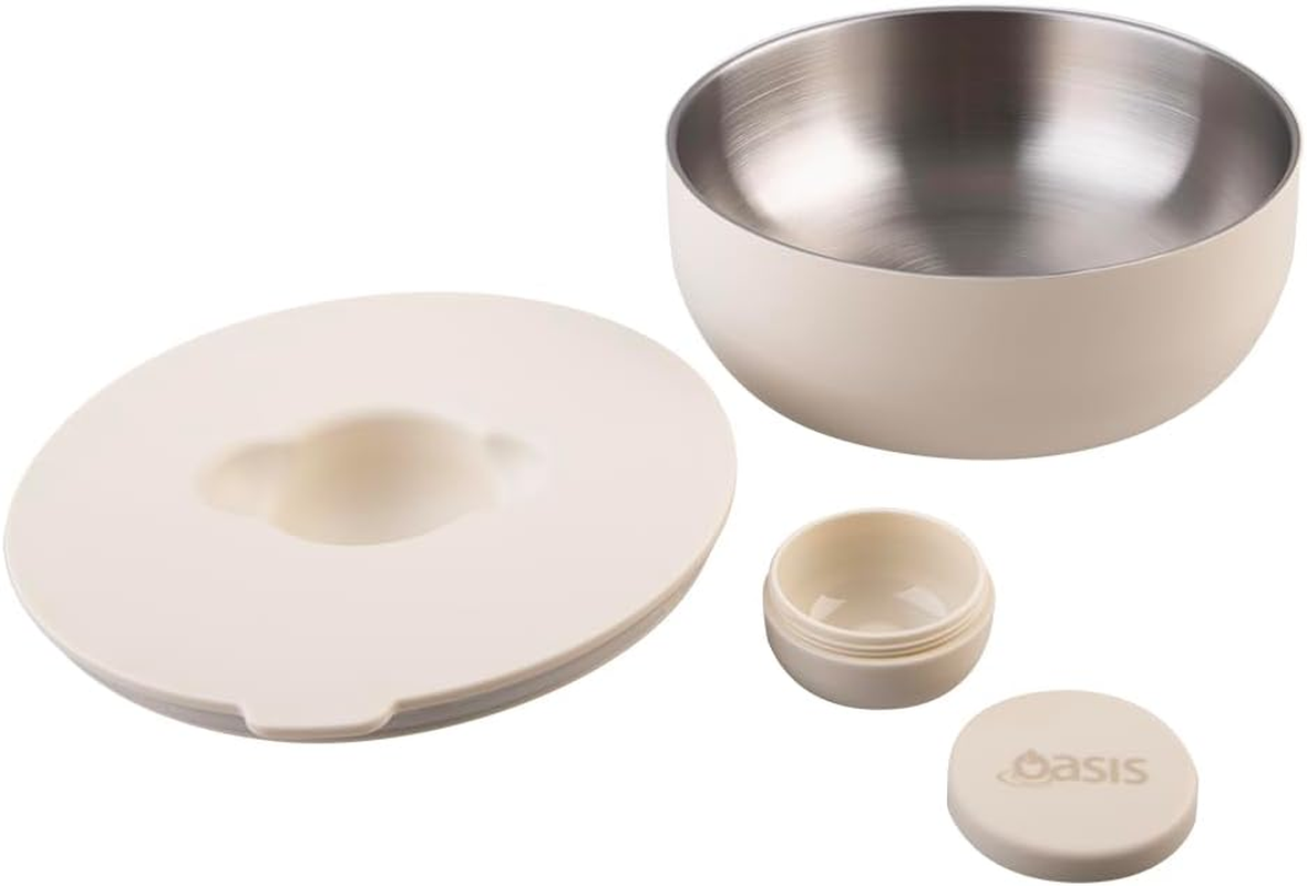 Oasis Stainless Steel Double Wall Insulated Fresh'N'Go Lunch Bowl 950Ml - Alabaster image number 1