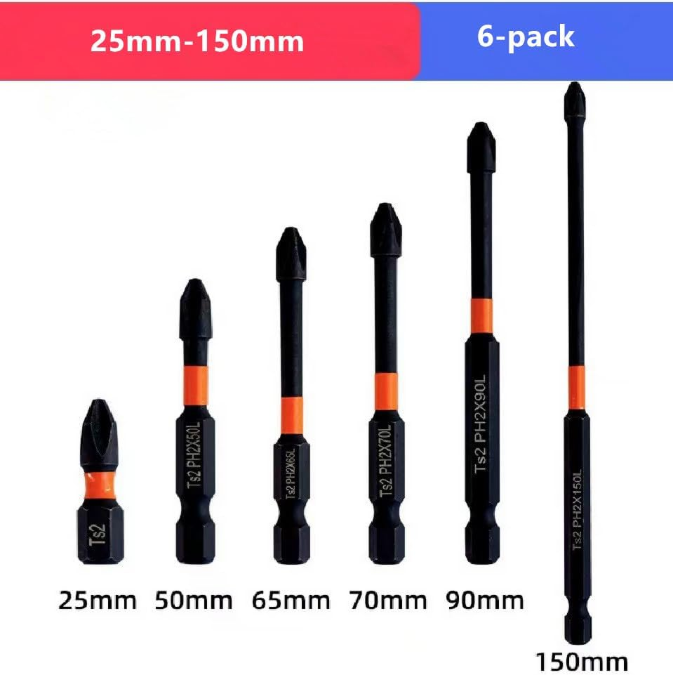 6 Pcs Impact Hex Head Wrench Drill Bit Set, S2 Steel Hex Bits Set H2-H6 1/4 Inch Head Hardness Anti-Slip Screwdriver Quick Release Shank Screwdriver Bits Set, for Power Screwdriver Impact Drill image number 5
