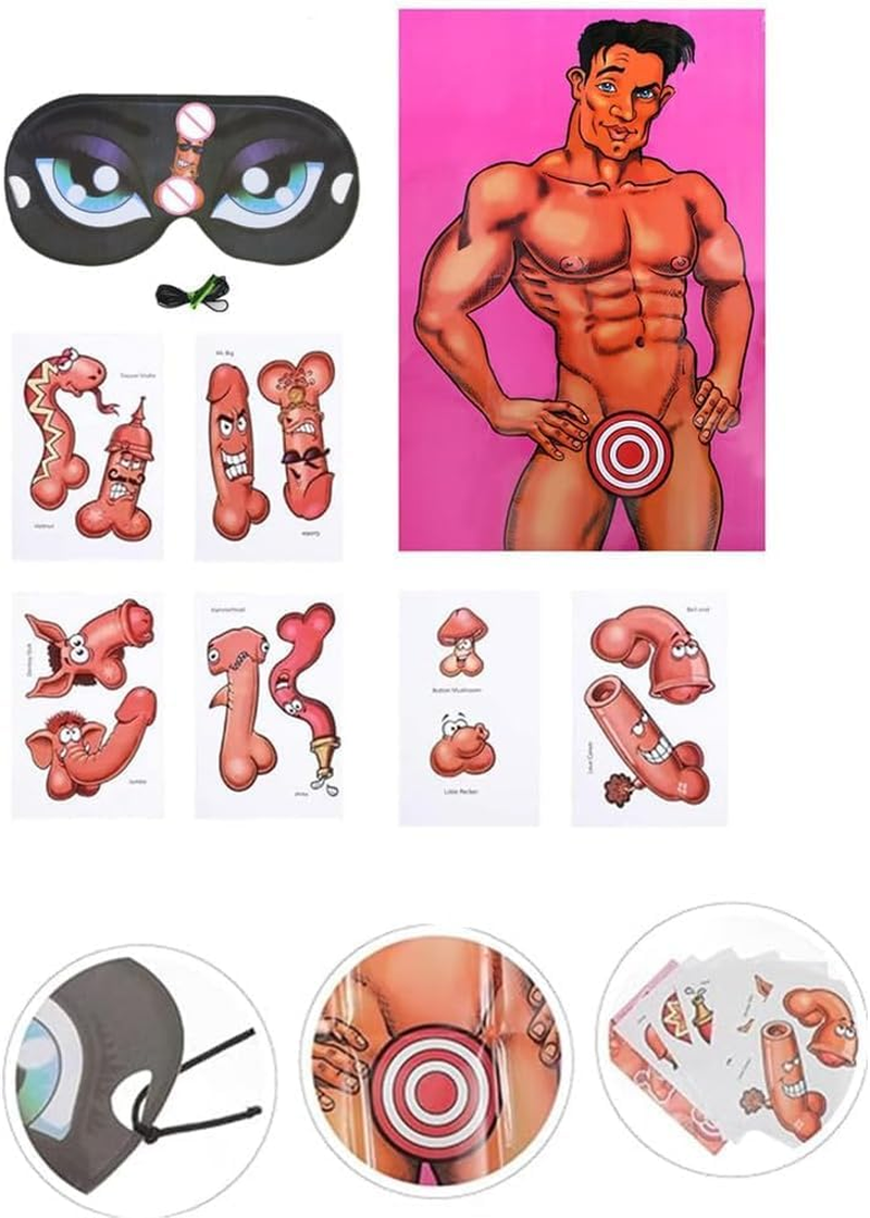 Bachelor Party Game Stickers, Hunk Bachelorette Sticker Gifts,The Hunnk Bachelorette Party Game,Party Favors for the Bride image number 2