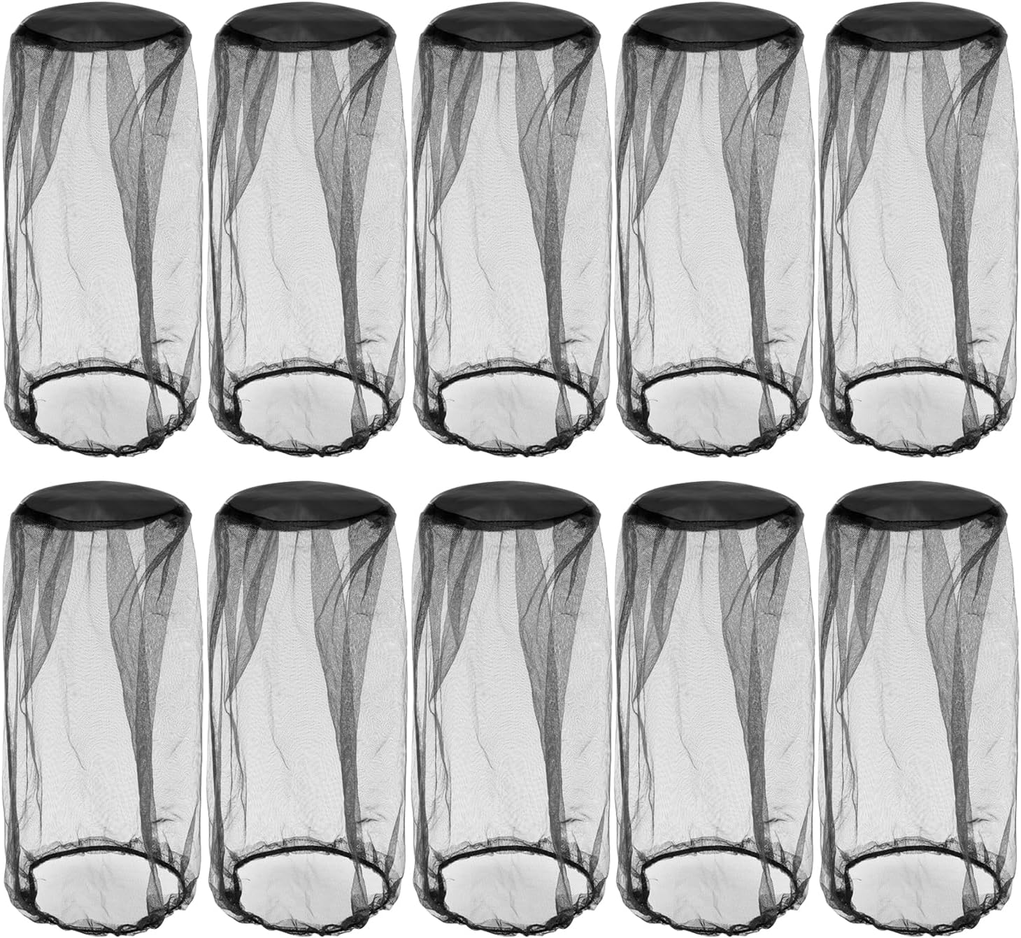 T Tersely 10 Packs of Mosquito Insect Head Net Mesh for Fly & Bug Protection from Fly Bee Bug Outdoor for Fishing Hiking Gardening Black image number 5