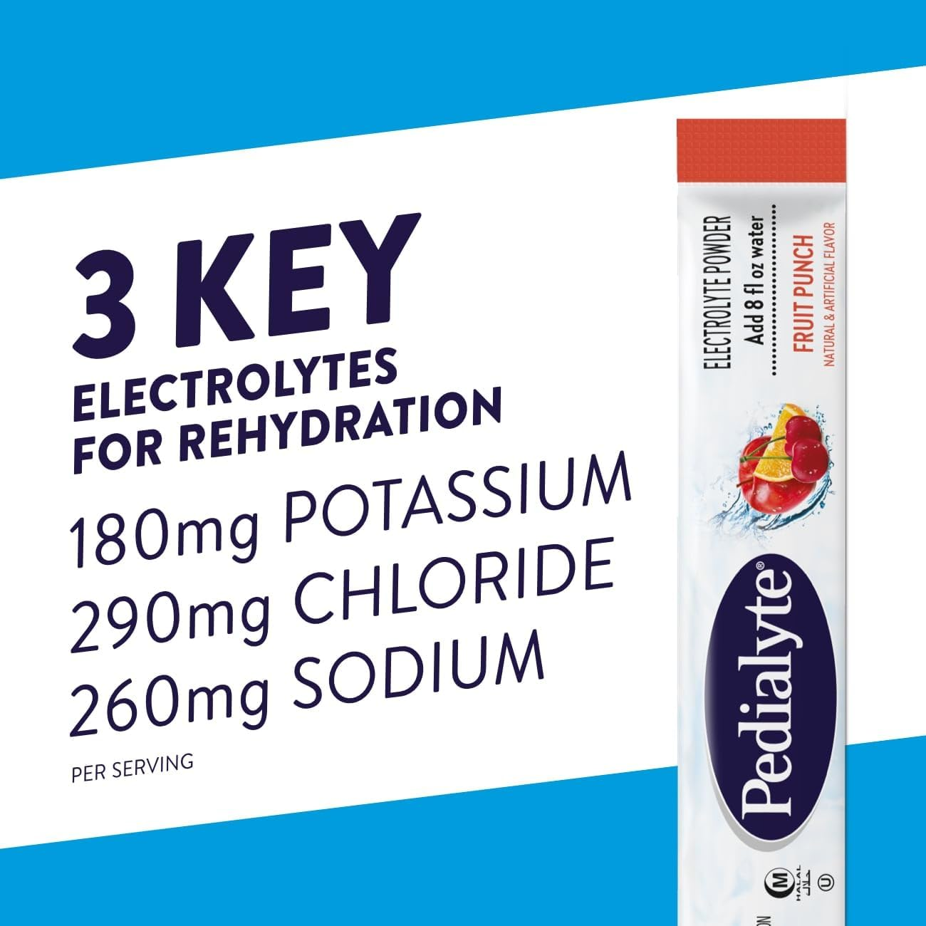 Pedialyte Electrolyte Powder, Electrolyte Drink, Variety Pack, Powder Sticks, 0.3 Oz, 8 Count image number 4