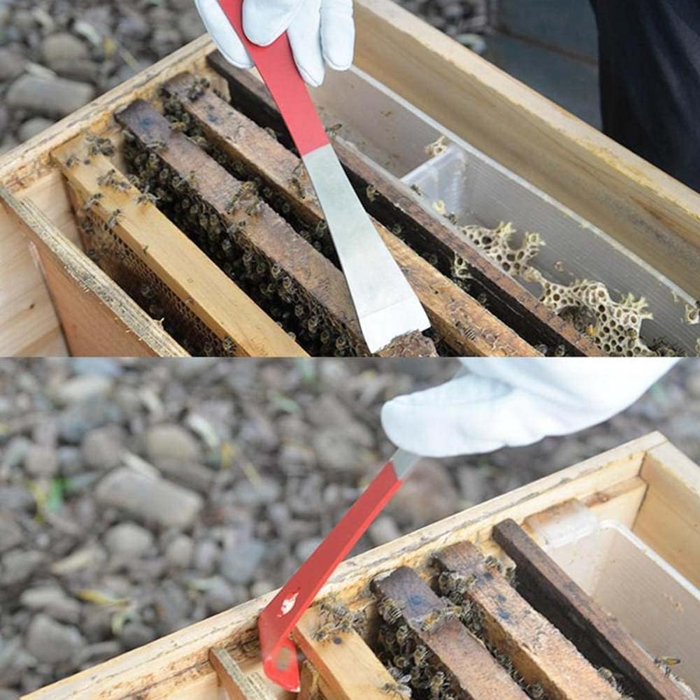 Stainless Steel Beehive Scraper Beekeeping Tool, 2Pcs Beehive Tool with J Hook, Frame Lifter and Scraper,Hive Tool J-Hook Bee Hive Tool,Stainless Steel Beehive Scraper Beekeeping Supplies image number 1