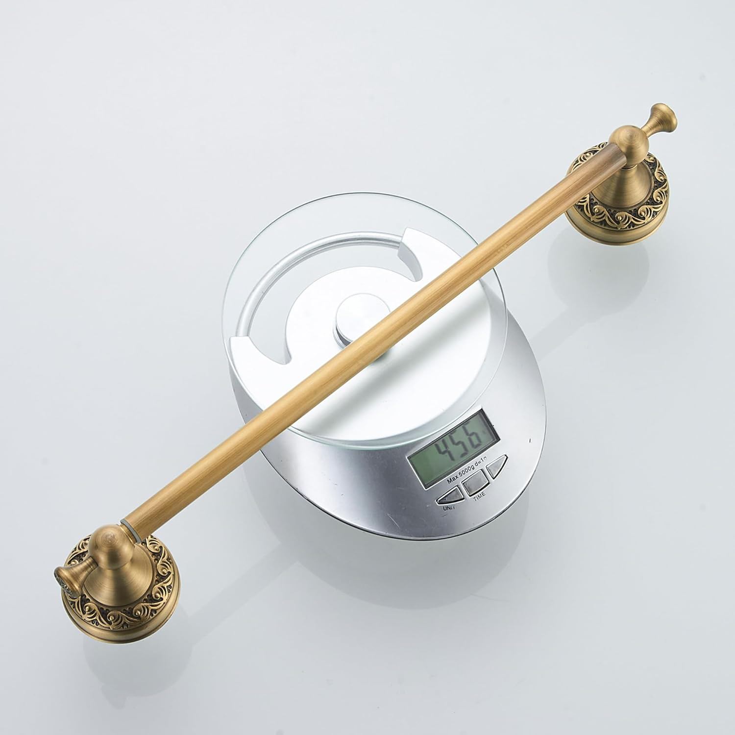 Antique Bronze Brass Towel Bar,Adjustable 15.5 to 27.5 Inch Bath Towel Bar Rack for Bathroom Towel Holder, Wall Mounted Bathroom Hardware Accessories,Pattern Carving Design image number 6