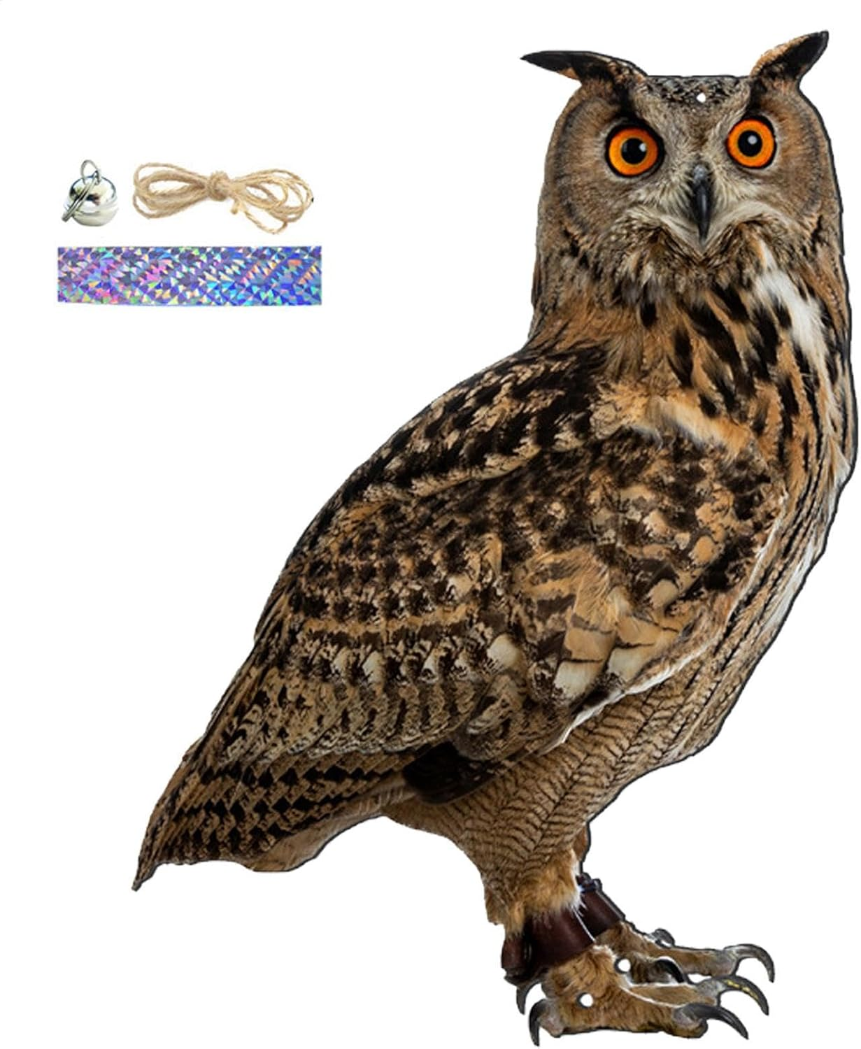 O-Wl Bird Scarers for Gardens, Owls to Keep Bi-Rds Away, Fake O-Wl Decoy with Bell, Bi-Rds Deterrents, Scarecrow for Roofs to Keep Bi-Rds Pigeon from Tree Yard image number 1