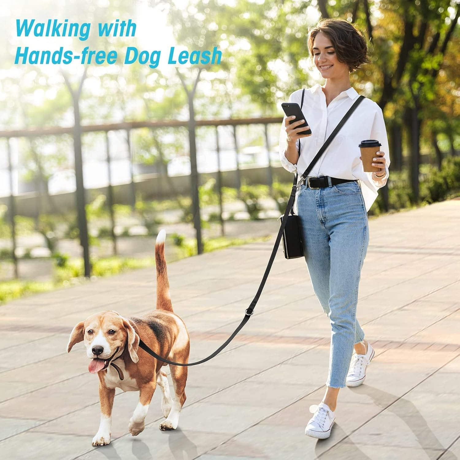 Oneisall Free Leads for Small and Medium Dogs, Dog Lead 2.5 M Adjustable Practice Lead & Lead Nylon Double Lead with 2 Carabiners image number 1