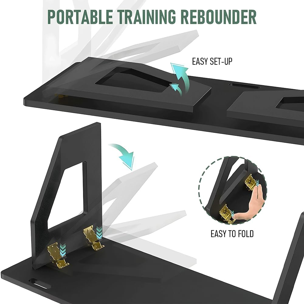 Alpen Outdoor Portable Soccer Rebounder Board with 2 Angles Soccer Training Wall Board for Passing and Shooting Practice Outdoor Black image number 3