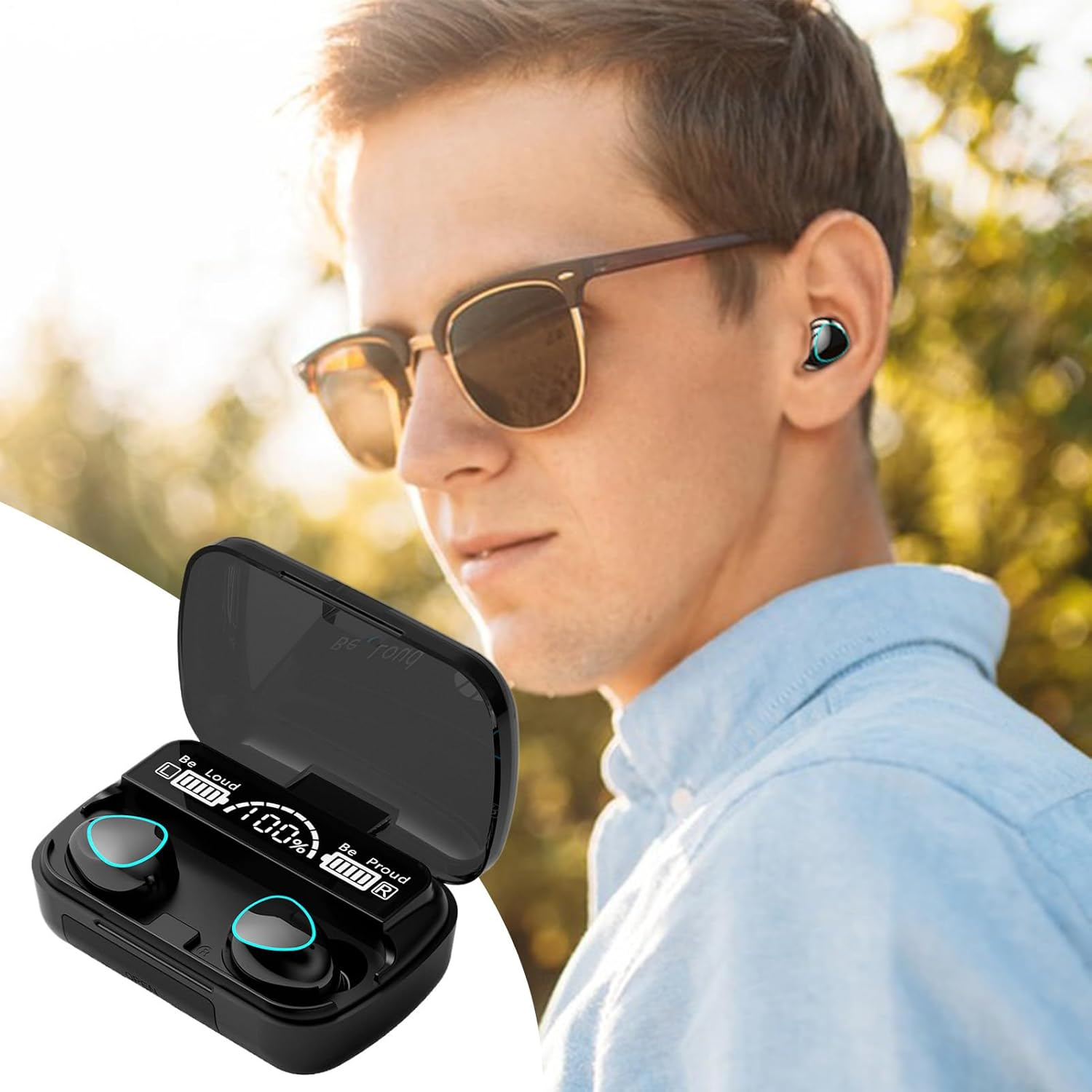 Earbuds Wireless &ndash; Portable in Ear Audio Headset | Rechargeable Waterproof Stereo Pair with Charging Case for Gym Workout Travel Running Fitness Sports Listening image number 6