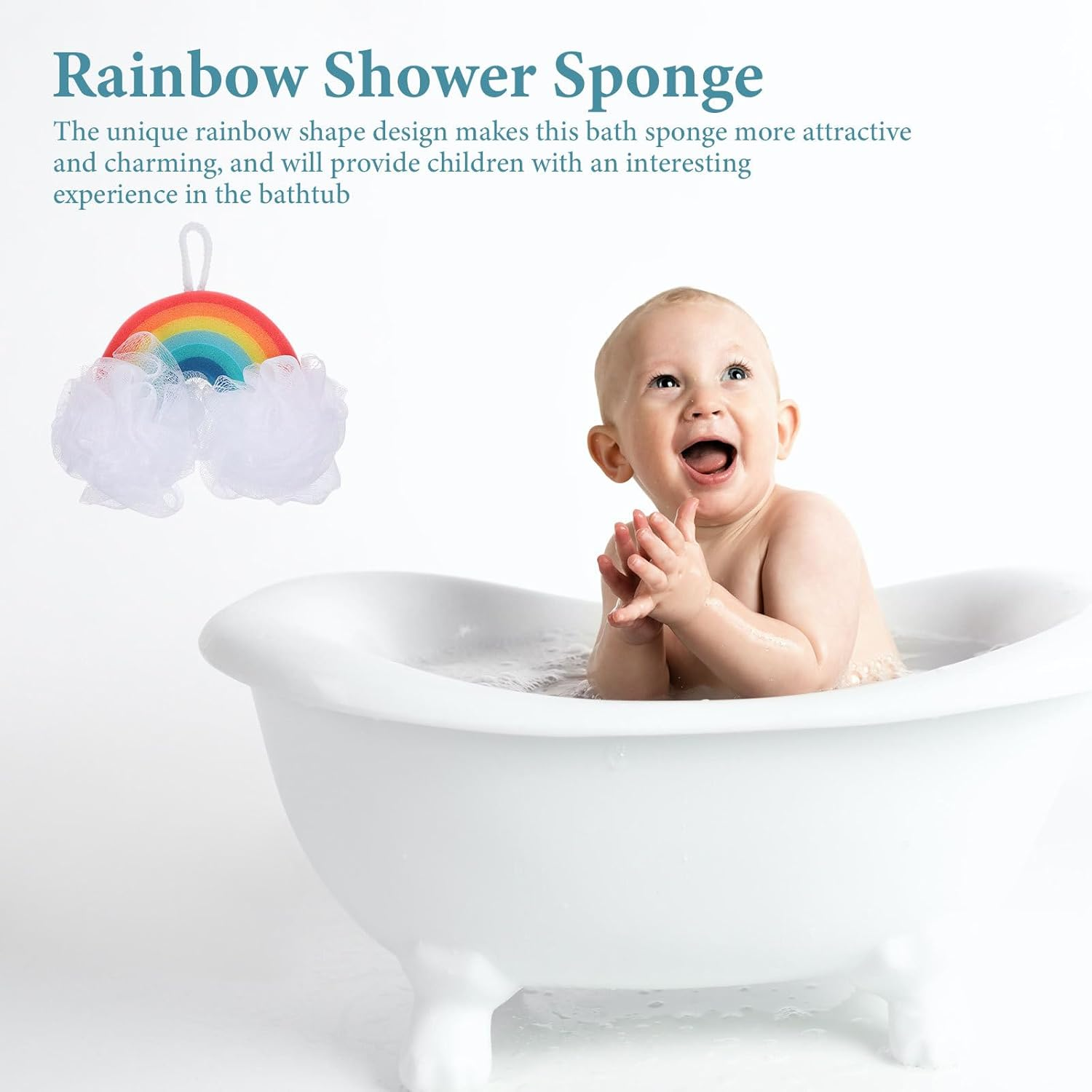 EXCEART 3Pcs Rainbow Bath Sponge Bath Loofahs Kids Baby Shower Sponge Shower Loofah Sponge Exfoliating Loofah Sponge Natural Sponges Kids Bathing Tool Body Pu Sponge Bath Wipe Child