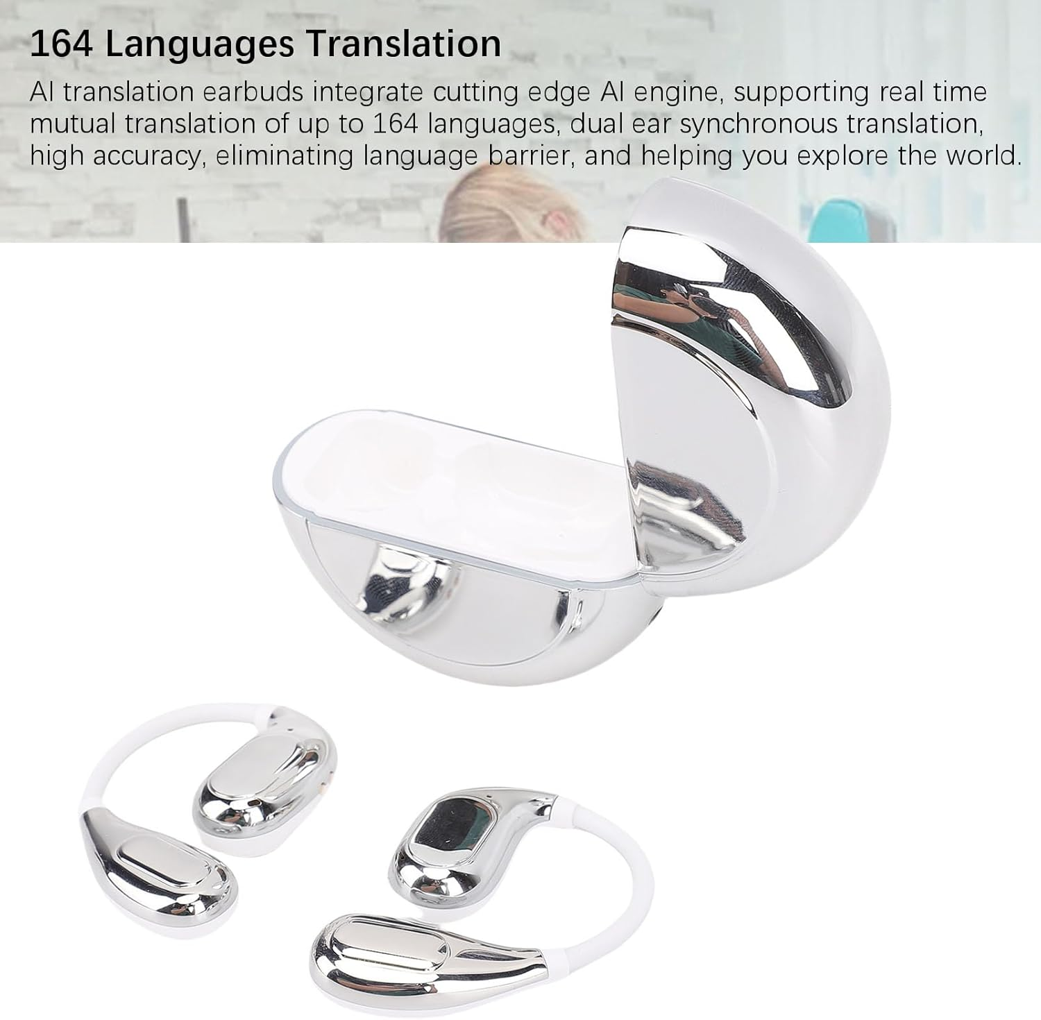 Diyeeni Language Translator, Phone Call Translation Earbuds for Travel image number 3