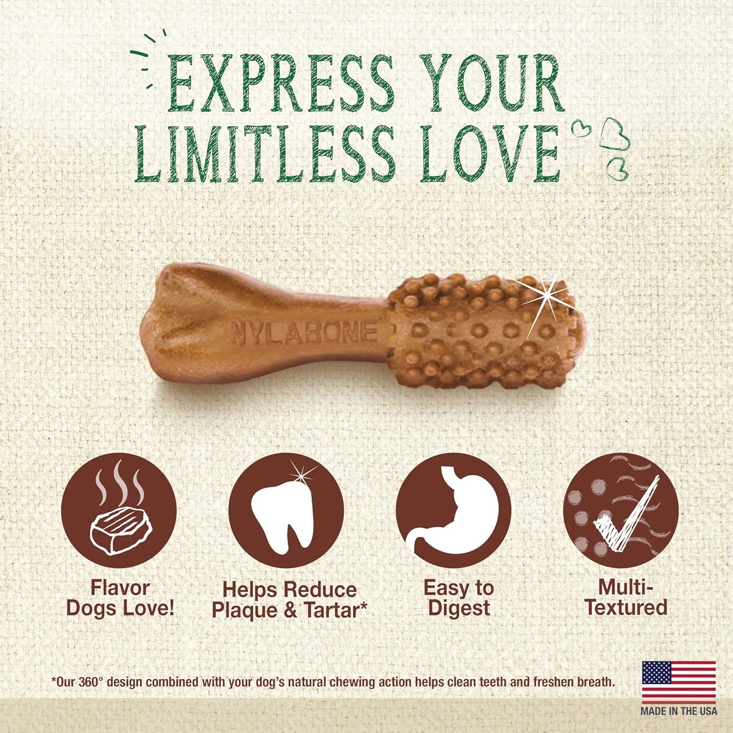 Nylabone Nutri Dent Filet Mignon Flavored Dog Dental Chews Mini (160 Count) image number 5