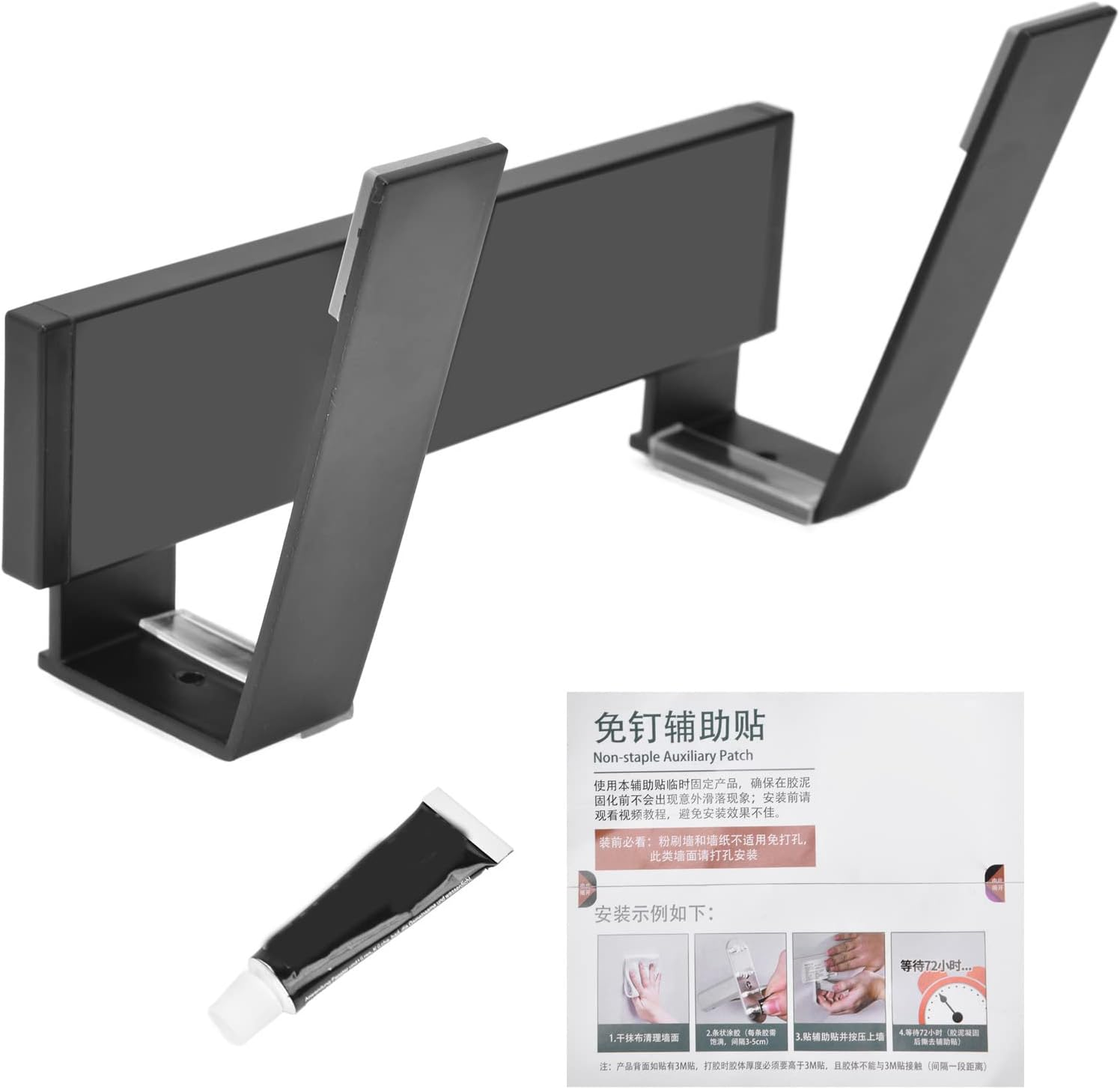 Omabeta 1PCS Pot Lid Holder Wall Mount, Slidable Chopping Board Storage Rack with No Punching Installation, Stainless Steel Kitchen Hanger for All Kitchen Lids,17.5X10.5X4.5Cm/6.9X4.1X1.8In image number 2