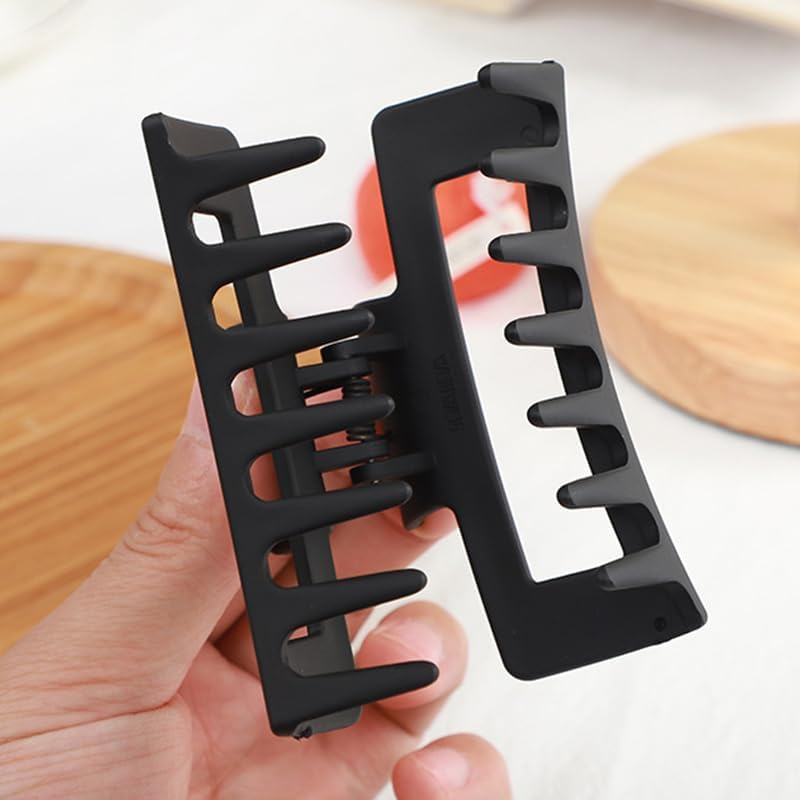 Hair Claw Clips Fashionable and Practical 10.5Cm Solid Color Square PS Material Matte Ladies Hairpin Headdress Shark Clip Hairpin image number 1