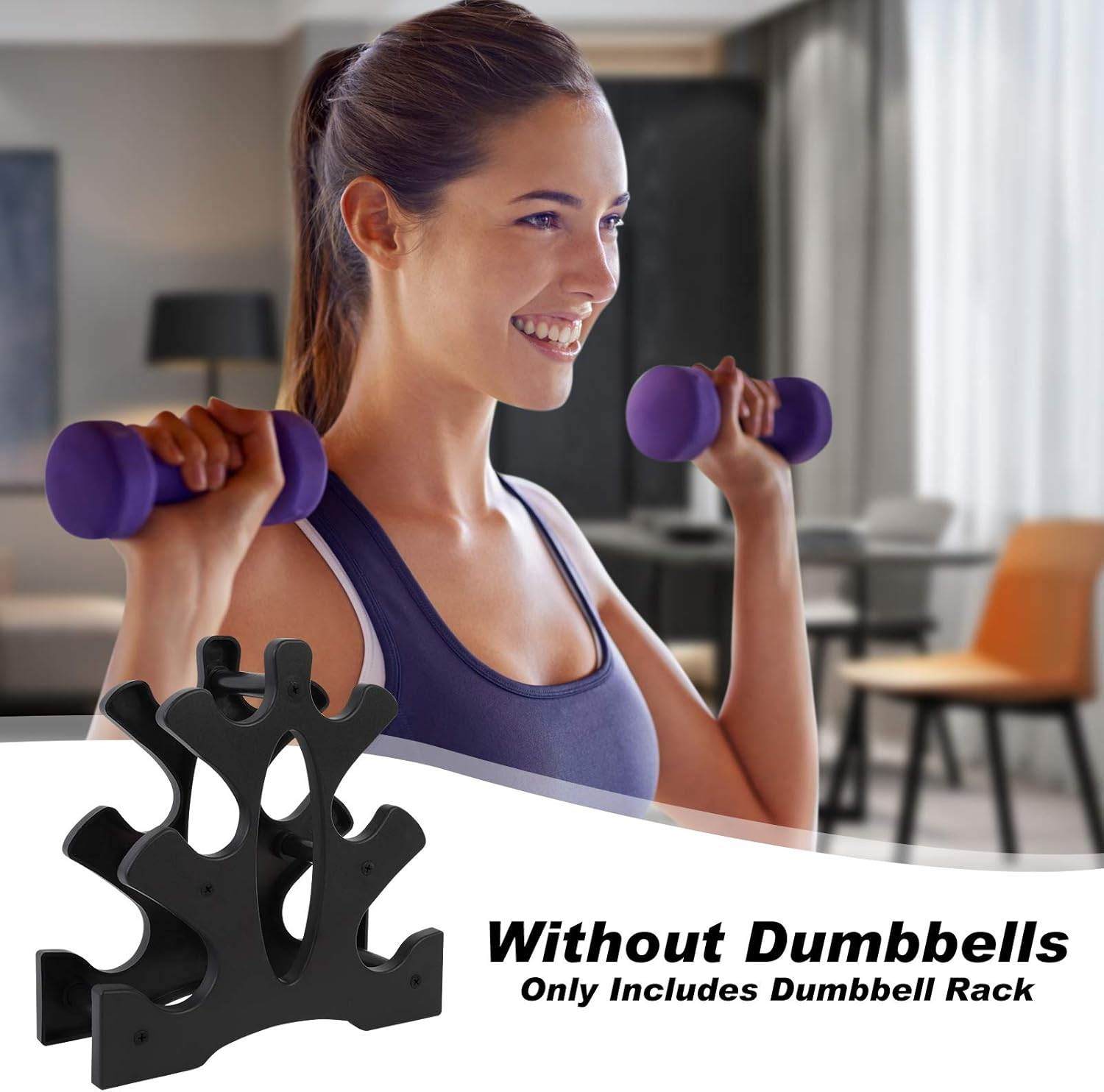 Small Weight Rack for Dumbbells - 3 Tier Dumbbell Rack Stand, Compact Weights Organizer Designed for Child Women Home Gym Exercise (1-5 LBS) image number 4