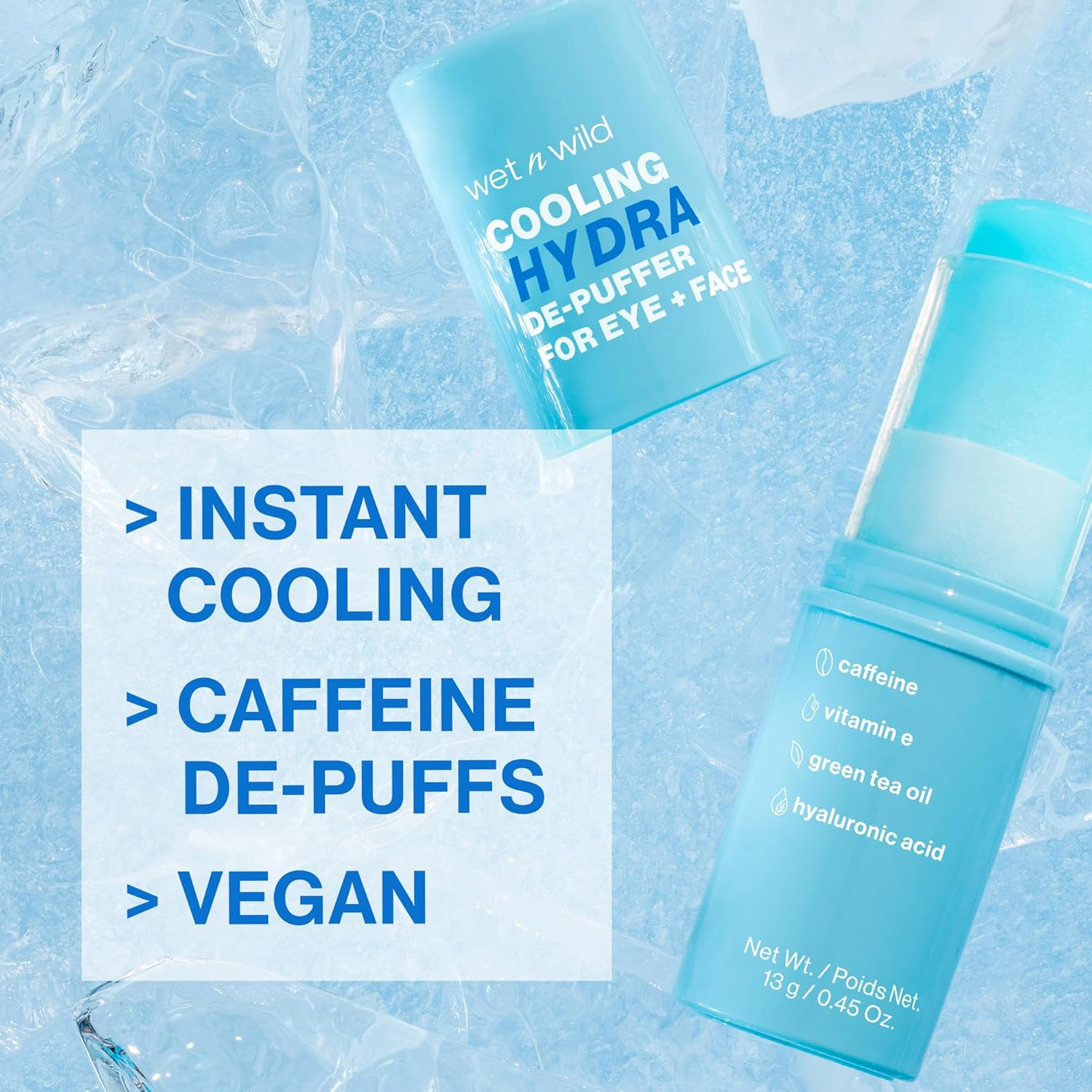Wet N Wild Cooling Hydra De-Puffer, Soothing Face Makeup Primer Stick with Vitamin E & Caffeine, Instant Skin Refreshments for All Skin Types and Complexions, Vegan & Cruelty-Free image number 2