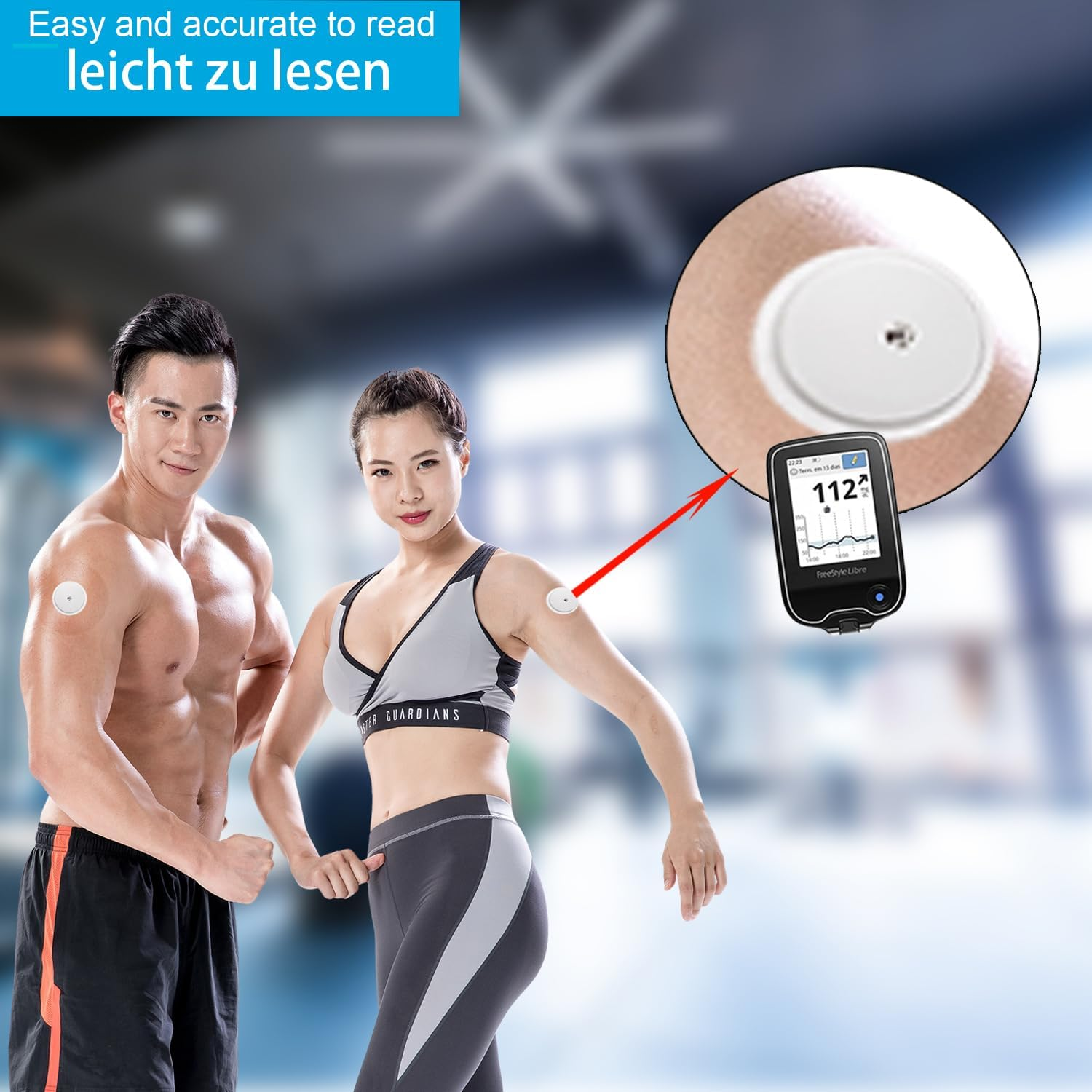 20Pack Freestyle Libre Sensor Covers Latex-Free Hypoallergenic Waterproof Adhesive Patches for Libre 2 Precut CGM Tape with No Glun on the Center Waterproof and Strong Stick for Long Stay-Gtagkommen image number 2