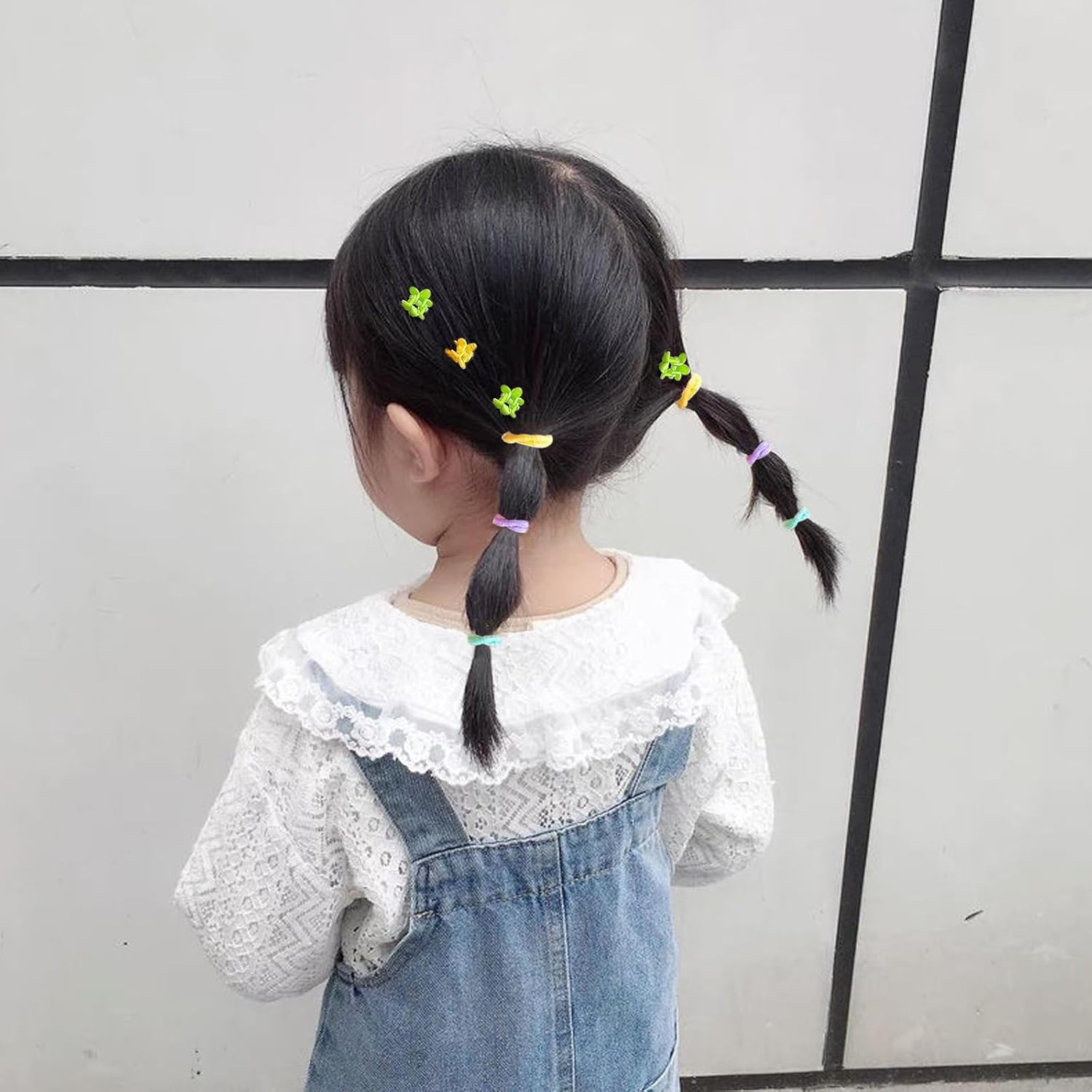 DHWEKU 1 Box Baby Hair Bobbles with Flowers and Star Clips, Elastic Hair Bobbles for Girls, Colourful Elastic Hair Bobbles for Kids, Babies, Little Girls image number 2