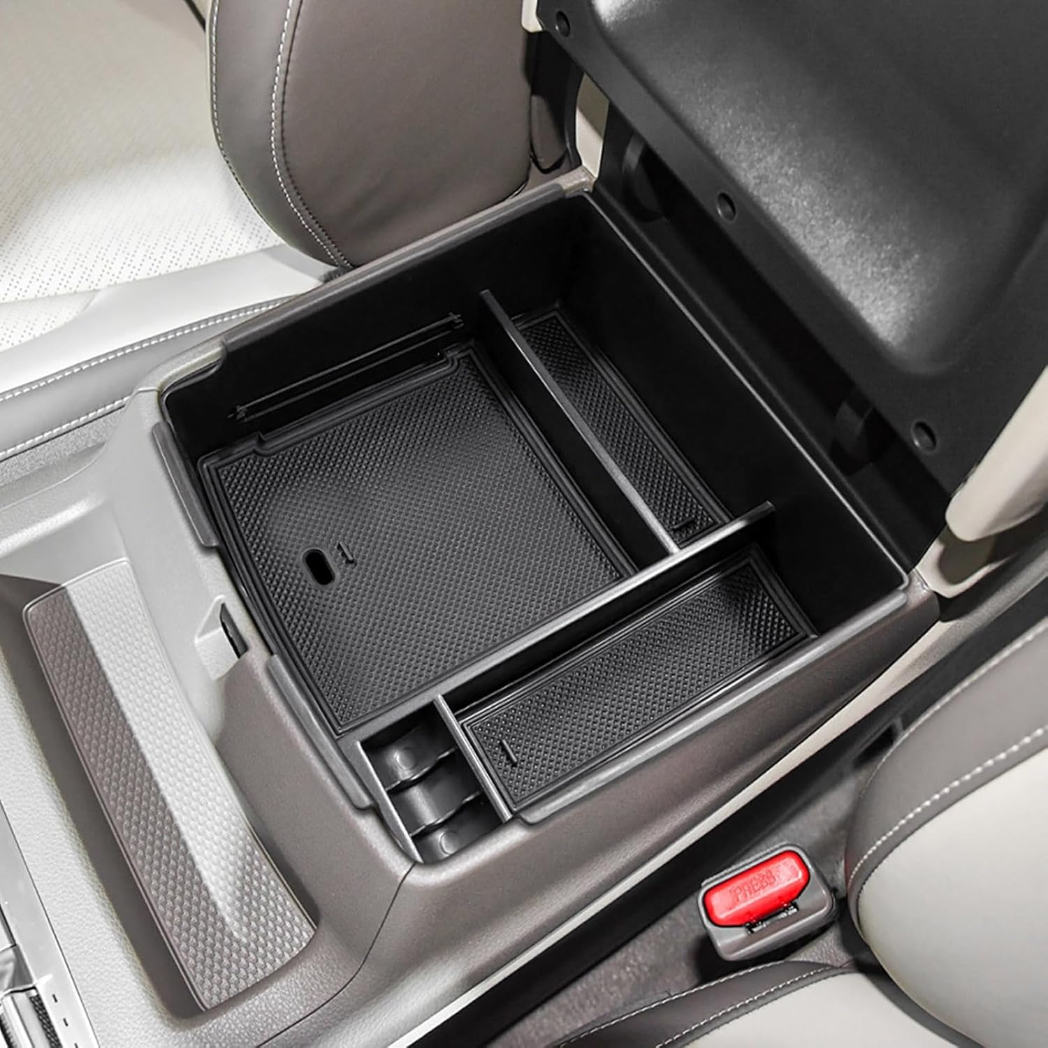 Center Console Organizer Compatible with Kia Carnival KA4 MPV 2022 2023 2024 Accessories Armrest Storage Box, Secondary Insert Tray Coin Holder, Black image number 5