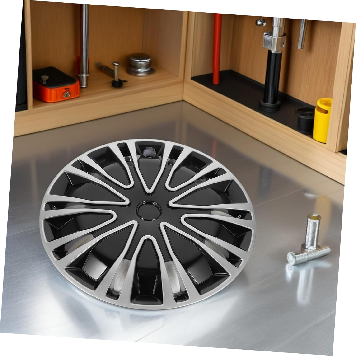 TOGEVAL 13 Inch Car Wheel Hubcaps Decorative Automotive Wheel Rim Covers Pp Material Easy to Install Universal Fit Water and Debris Resistant image number 4