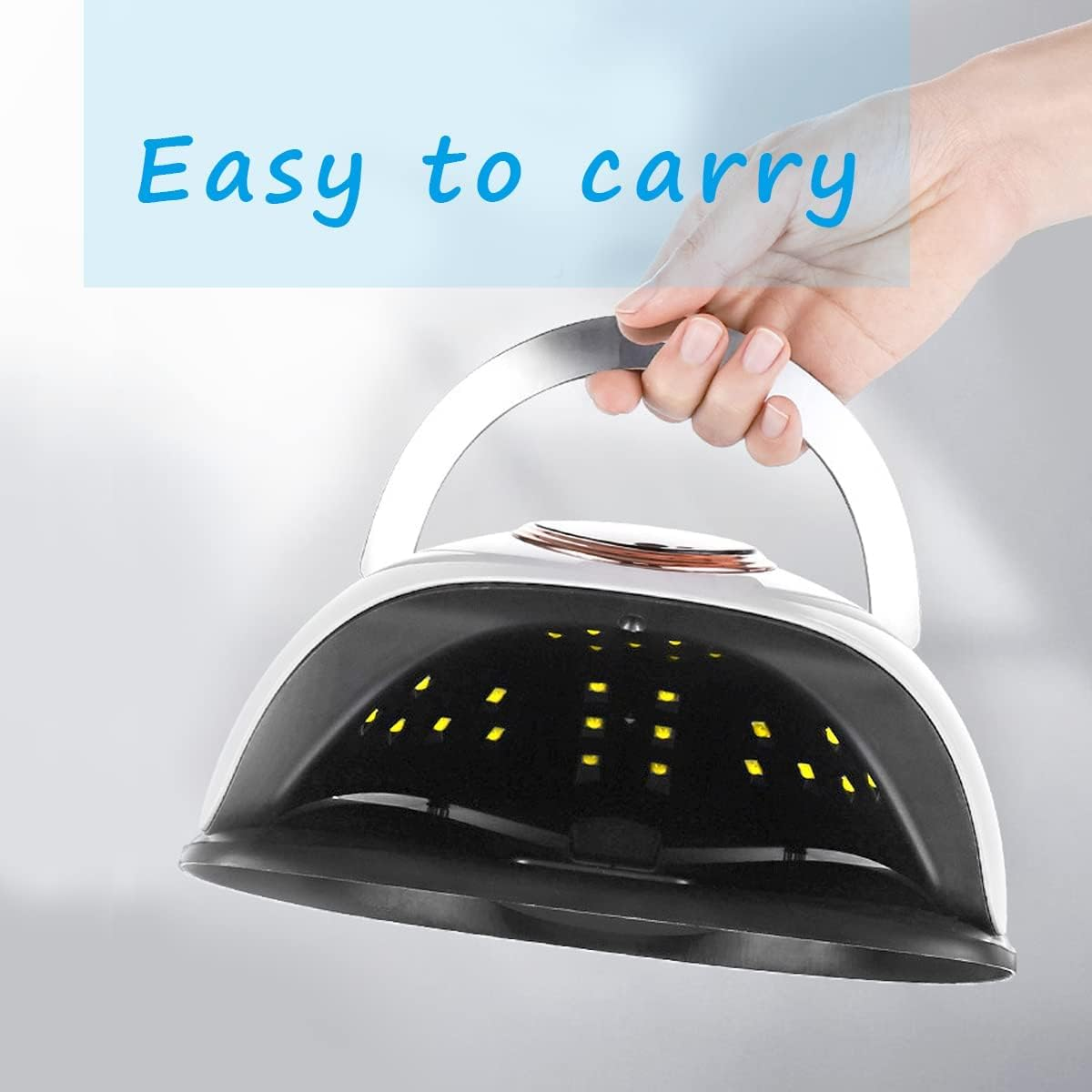 Zalati Nail Lamp 120 W LED UV Light Curing Lamp with 4 Timers Portable Handle Quick Drying for Nail Art Care Tool - 120 W image number 4