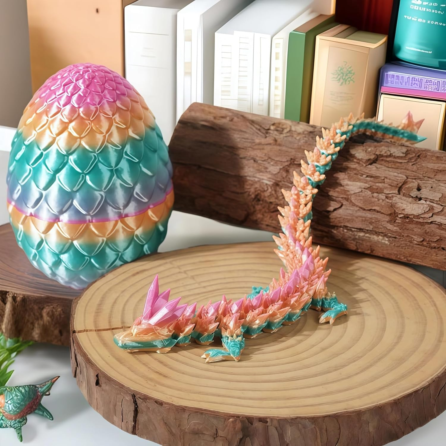 Dragon Eggs with Dragon Inside, 3D Printed Surprise Funny Gifts for Kids, Articulated Fidget Toys for Adults, Birthday Decorations for Kids (Pastel Rainbow) image number 4