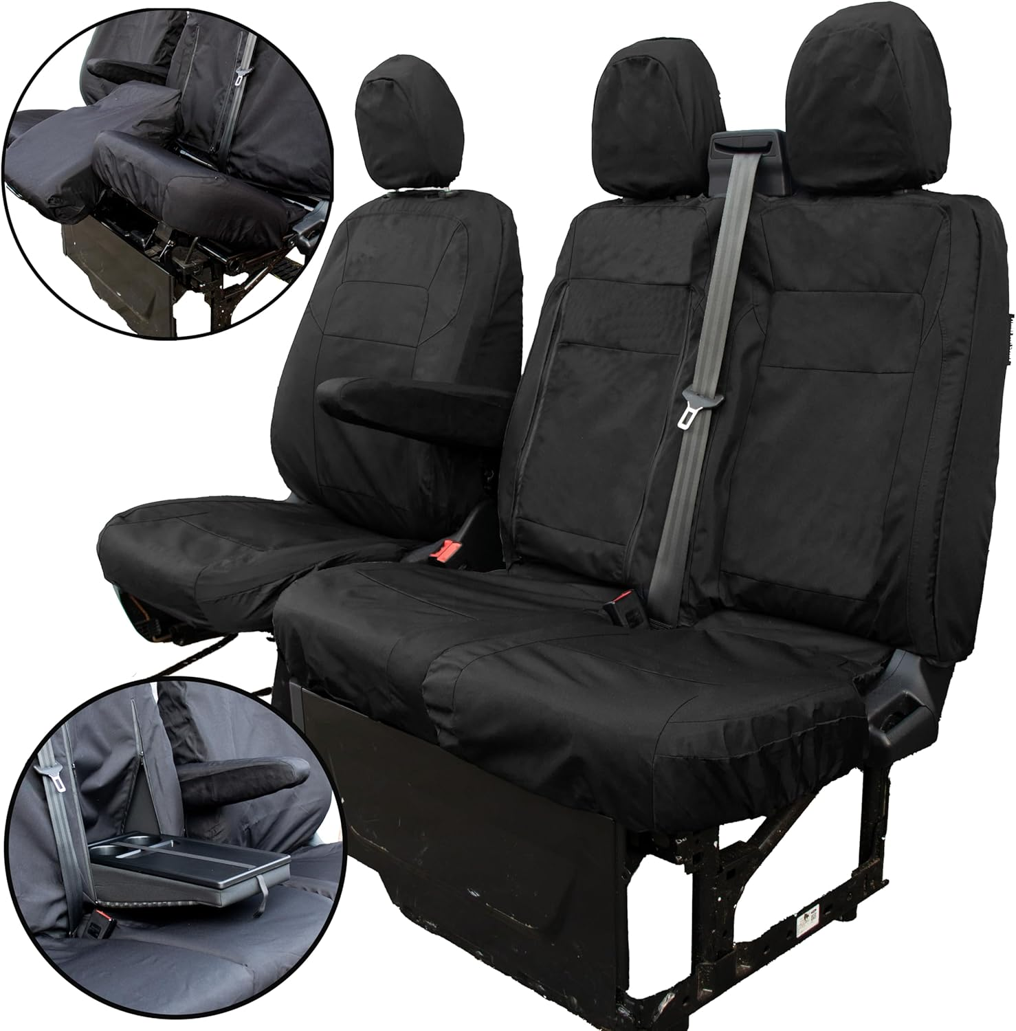 Seat Covers to Fit the Ford Transit Custom 2024 Onwards | Tailored Driver & Double Passenger | Waterproof, Heavy Duty, Durable Easy to Fit Ford Transit Custom Seat Cover 2025 | Single Driver Armrest image number 2