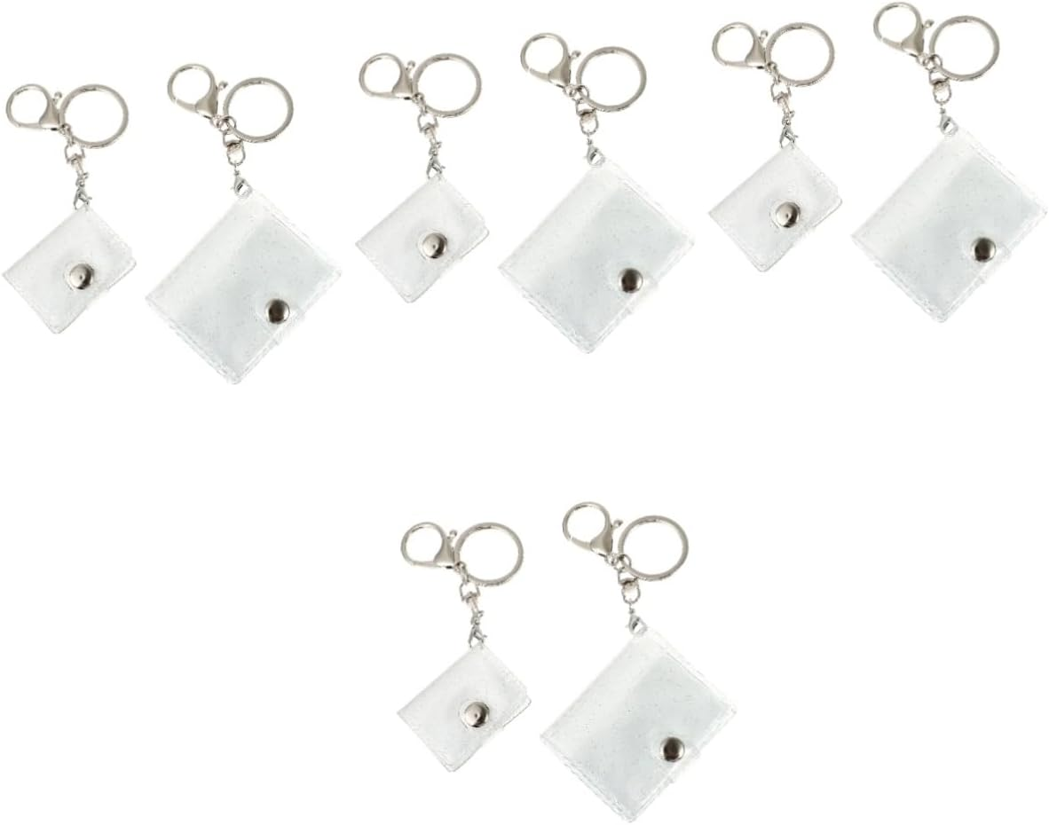 Abaodam 8Pcs Small Photo Album Mini Photo Storage Keychain for Anniversary and Wedding Cute and Key Holder for Boys and Girls