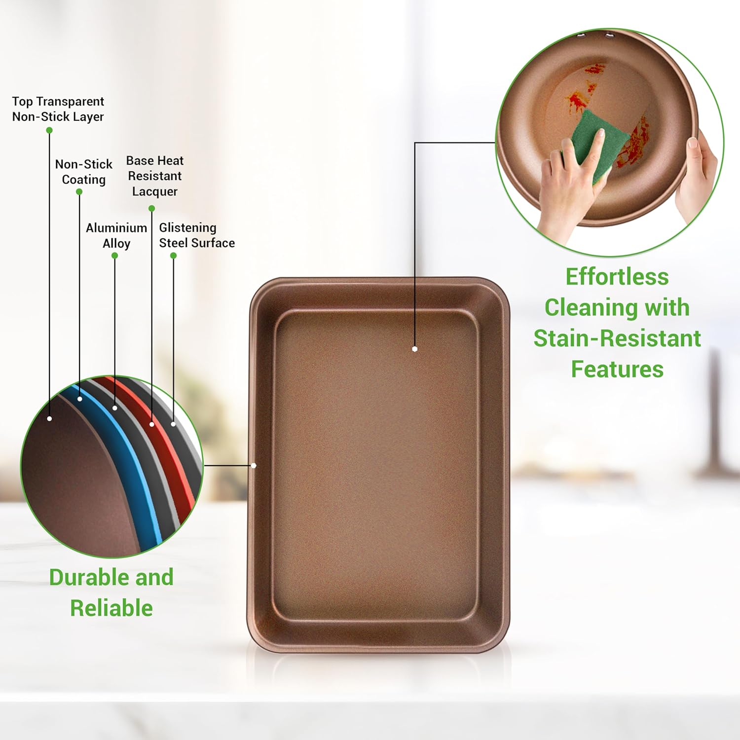 Nutrichef 20-Piece Nonstick Kitchen Cookware Set - Pfoa/Pfos-Free Heat Resistant Lacquer Kitchenware W/Bakeware, Frying Pans, Cooking Pots, Utensils image number 3