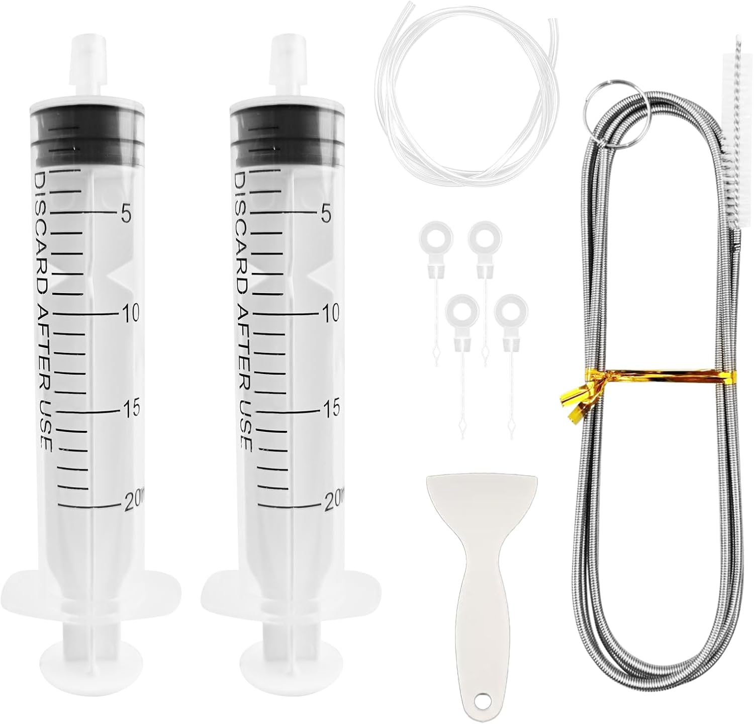 9-Piece Fridge Cleaning Set, Fridge Drain Cleaning, Fridge Cleaner Set with Fridge Brush, Hose, Syringe, De-Icing Shovels, Plunger, for Unblocking Drain Holes, Refrigerators image number 2