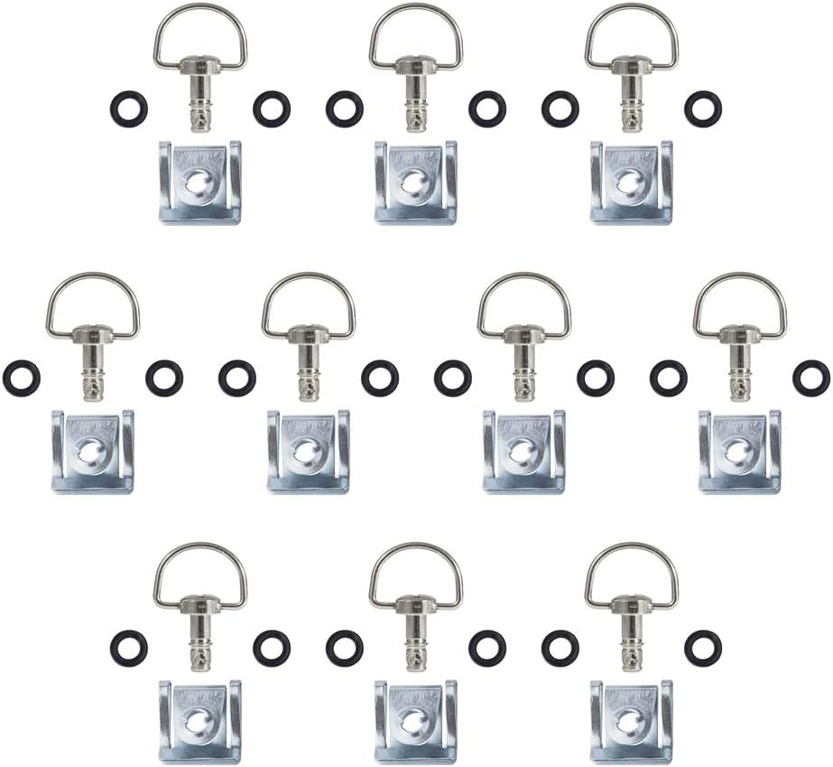 MOTO4U Motorcycle Race Fasteners Quick Release 14Mm/17Mm/19Mm D-Ring 1/4 Turn Fairing Fastener Clip Style 10 Sets 17MM Dark Black image number 3