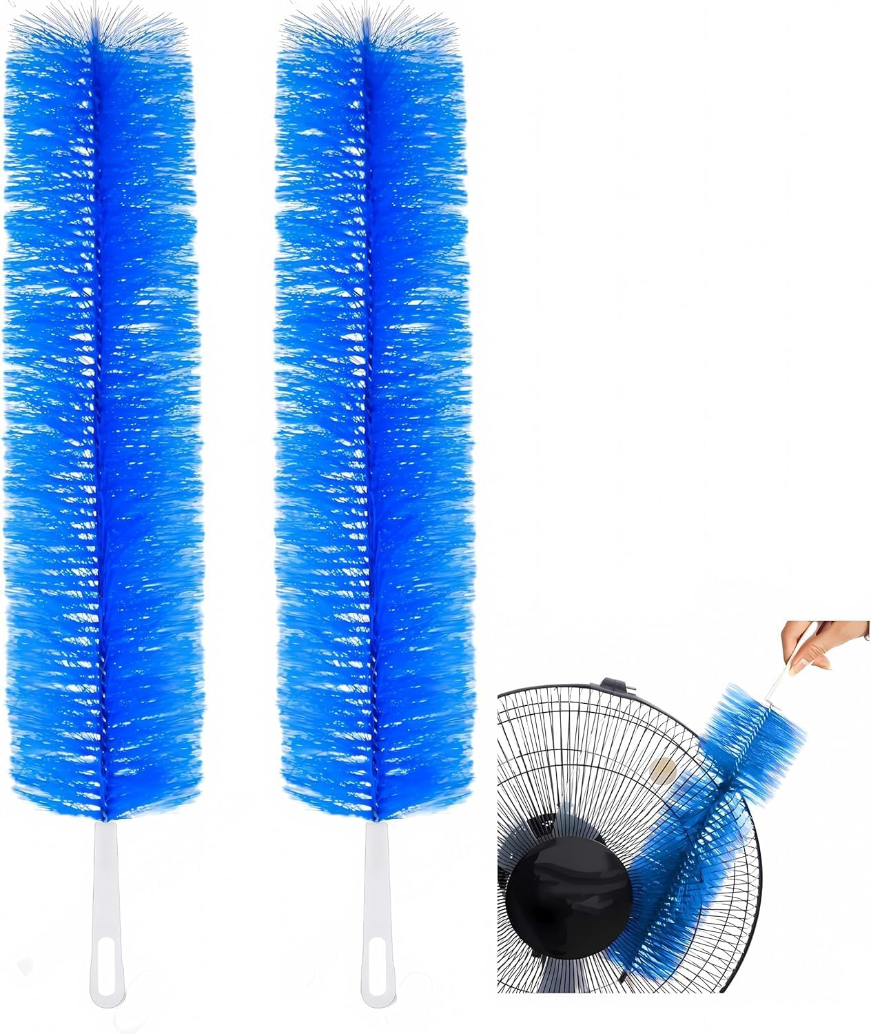 Fan Cleaner Brush，Fan Brush Cobweb Duster Microfiber Duster Ideal for Ceiling Duster, Air Vents, Curtains，Fan Cleaner for Box Fan（2Pcs） (Blue, 42CM) image number 5