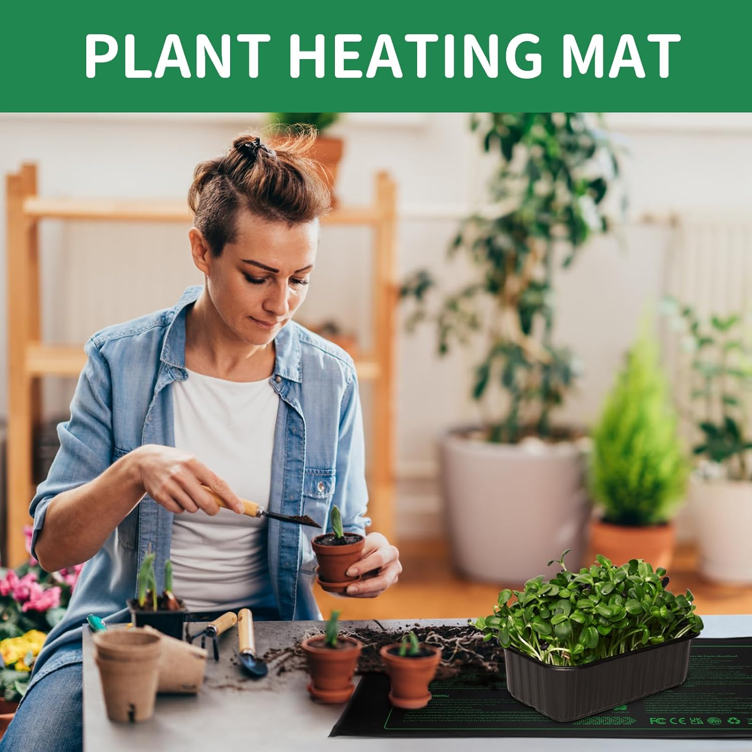 Seedling Heat Mat Durable Waterproof Plant Heating Pad 10"X 20.75" for Germination, Indoor Gardening, Greenhouse image number 2
