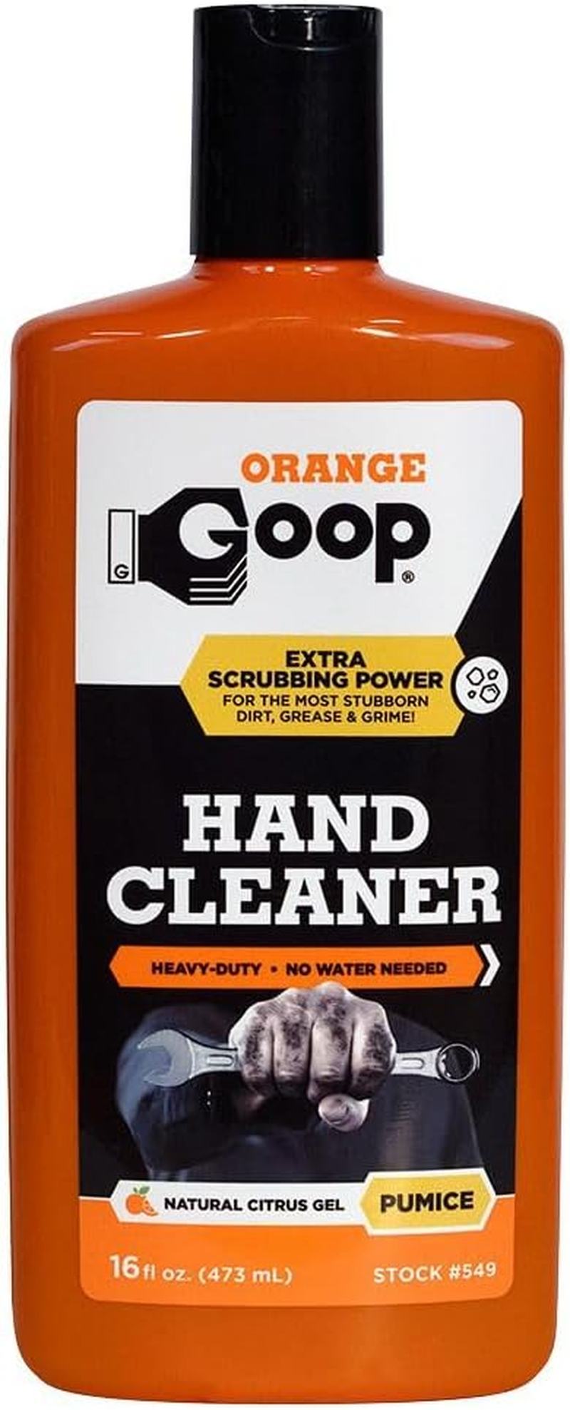 GOOP Orange Liquid with Pumice Multi-Purpose Waterless Hand Cleaner - 16 Oz Flip-Top Bottle image number 6