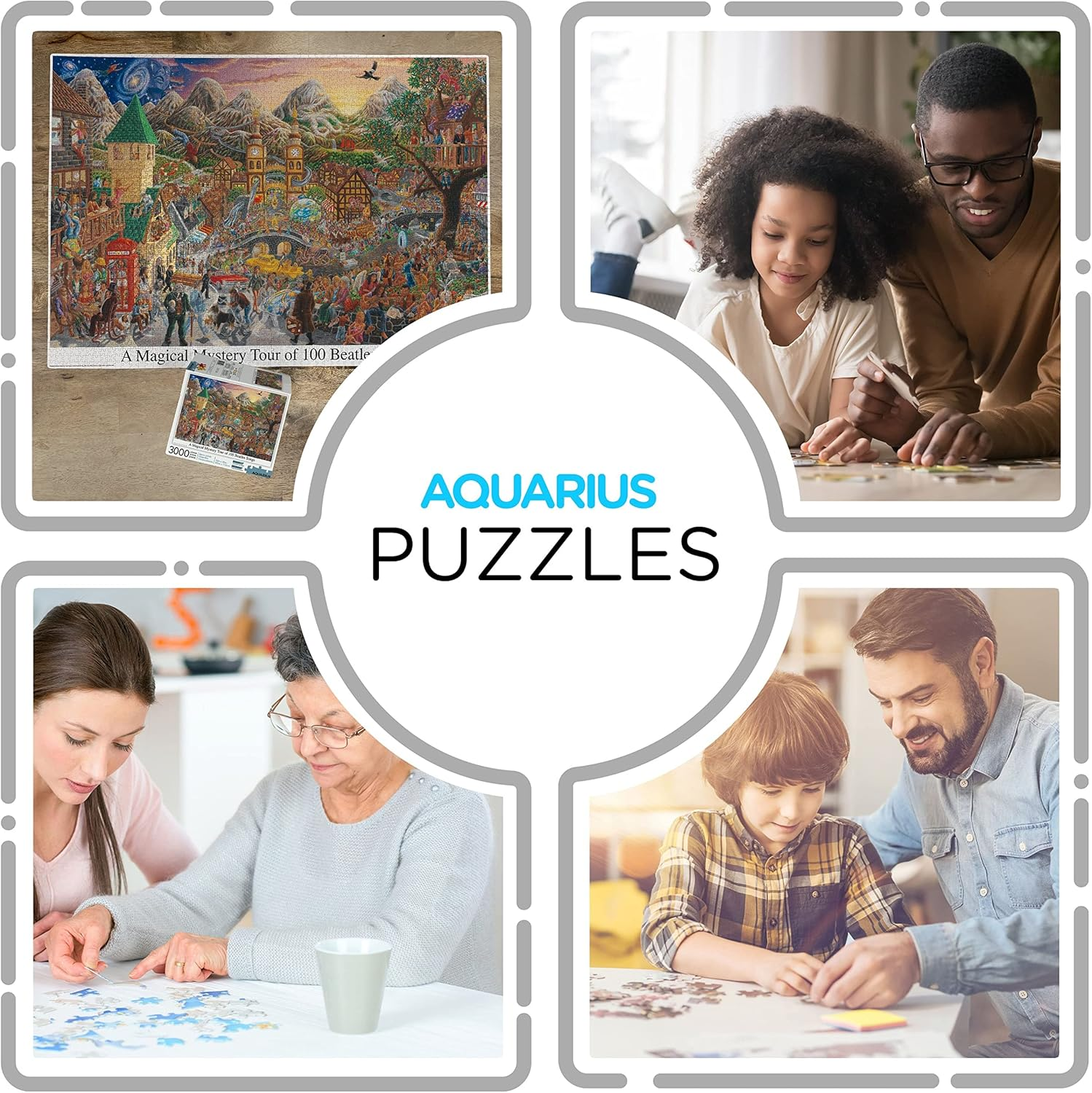 AQUARIUS 68504 a Magical Mystery Tour of 100 Beatles Songs Puzzle, 3000 Piece, Multicolor image number 5