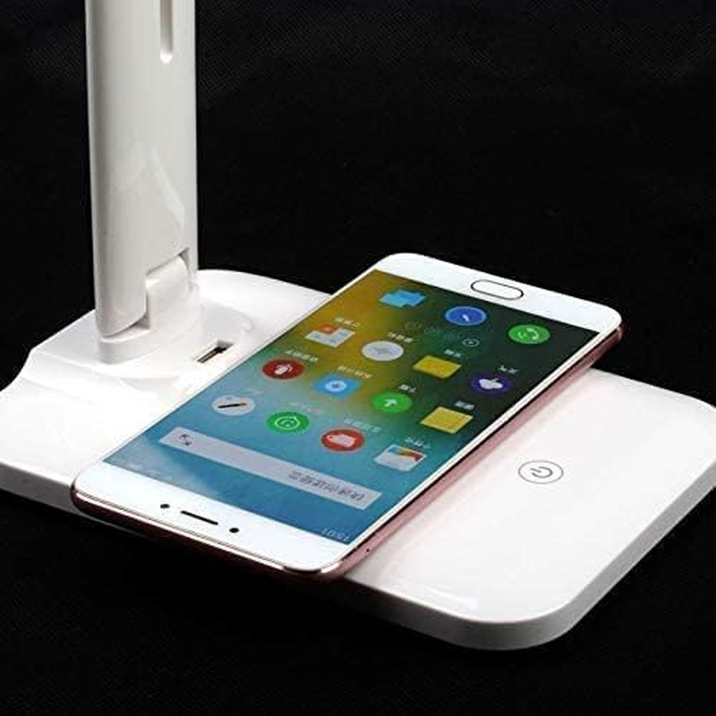 Vortex D10-BLACK LED Desk Lamp, Eye-Caring Table Lamps, Office or Study Lamp with USB Charging Port, Black, 7W, Wireless Output Power 10W, Foldable, 3 Colors Temperature Options(Black) image number 4