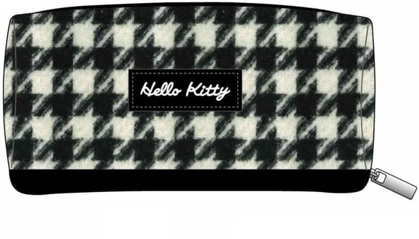 K Company KTC-SP-BK Hello Kitty (Houndstooth Series) Square Pouch, Black, H 3.3 X W 6.9 X D 3.3 Inches (85 X 175 X 83 Mm)
