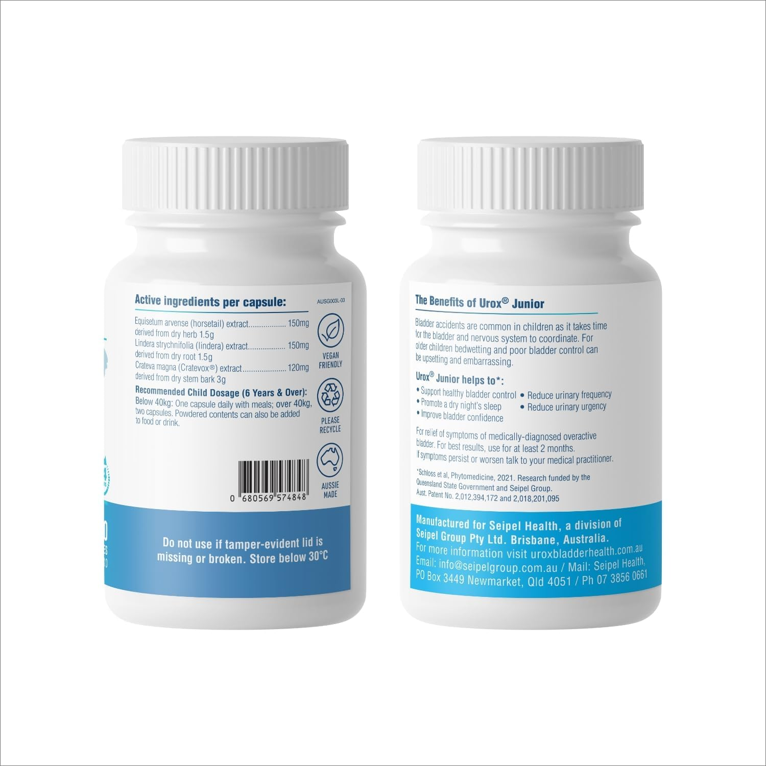 UROX Junior Natural Bladder Control - Nocturnal Enuresis or Bedwetting Supplements. Supports Bladder Control, Reduces Urinary Frequency, and Bladder Accidents for Kids, 90 Vegetarian Capsules ( 1 Bottle ) image number 4