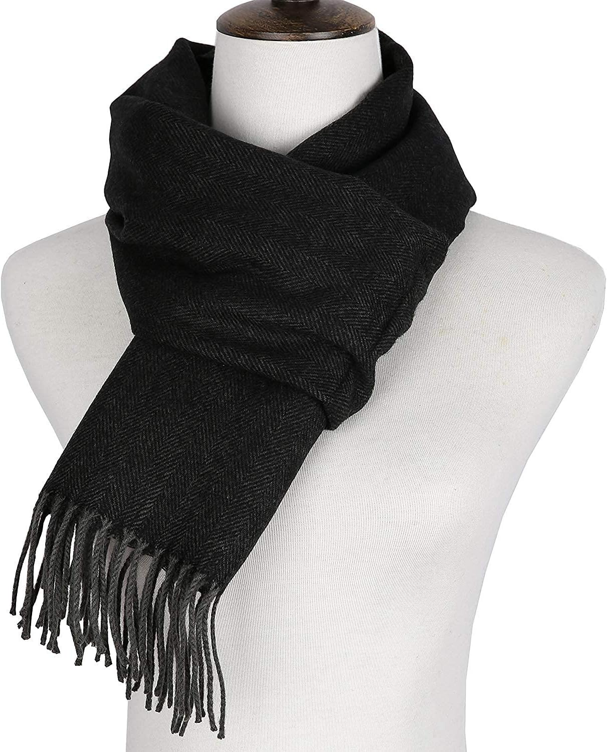 Runtlly Men'S Winter Scarf Soft Classic Cashmere Feel Scarves Unisex - 8-9 Camel image number 6