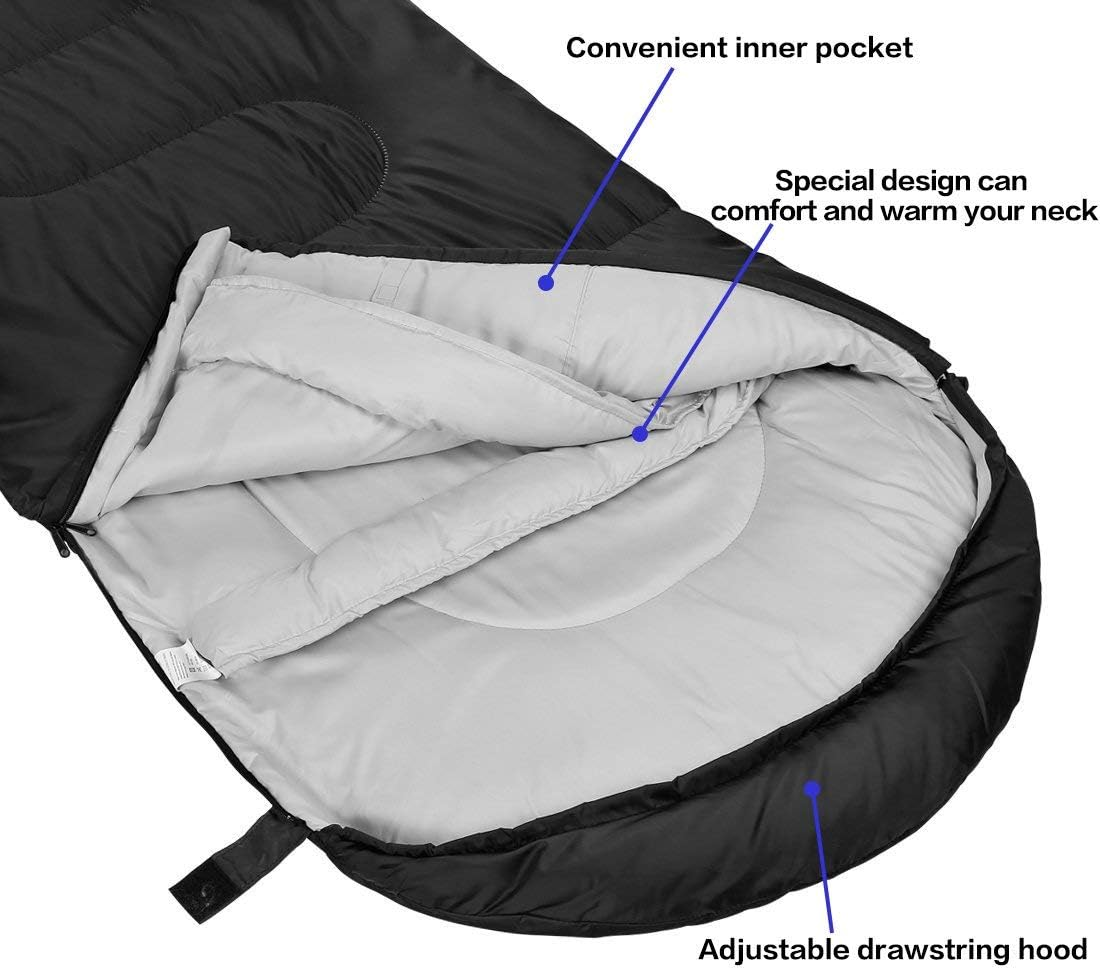 Sleeping Bag - 4 Seasons Warm Cold Weather Lightweight, Portable, Waterproof Sleeping Bag with Compression Sack for Adults & Kids - Indoor & Outdoor: Camping, Backpacking image number 3