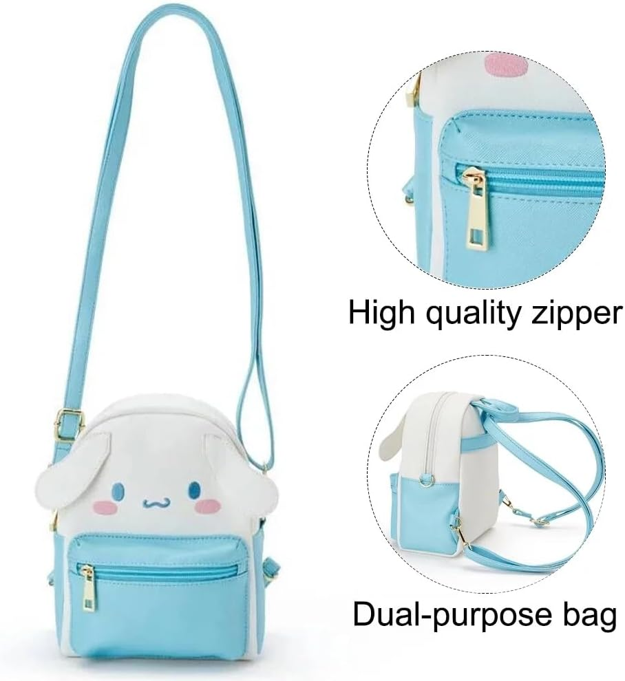 Anime Cute Cartoon Bag, Kawaii Backpack for Girls, Anime Mini Backpack Black Cute PU Bag Shoulder Bag for Girl Cosplay image number 5