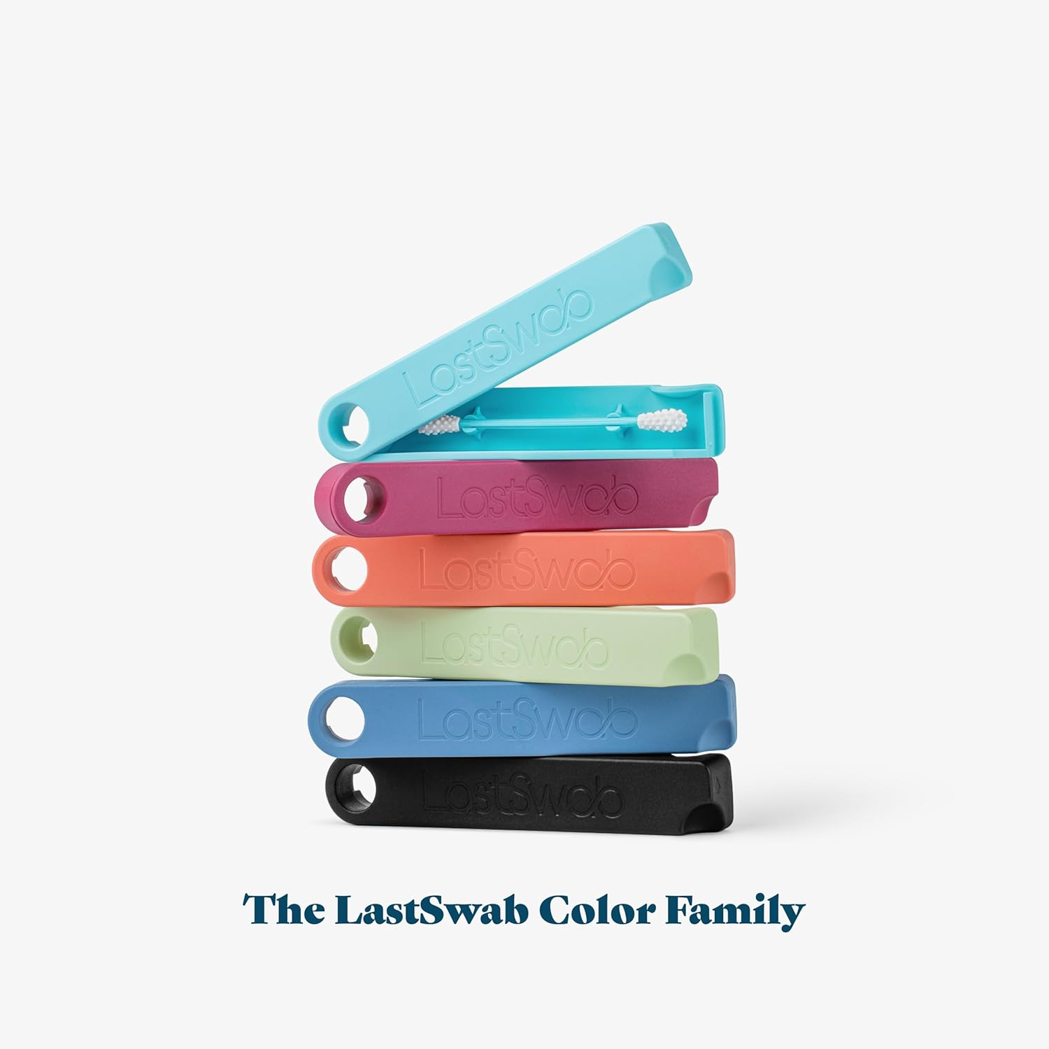 Lastswab&reg; Reusable Cotton Swabs for Gentle and Eco-Friendly Beauty Routines - the Sustainable Alternative to Single-Use Q Tips - Zero Waste & Easy to Clean - Comes with a Convenient Travel Case Holder - Turquoise image number 3