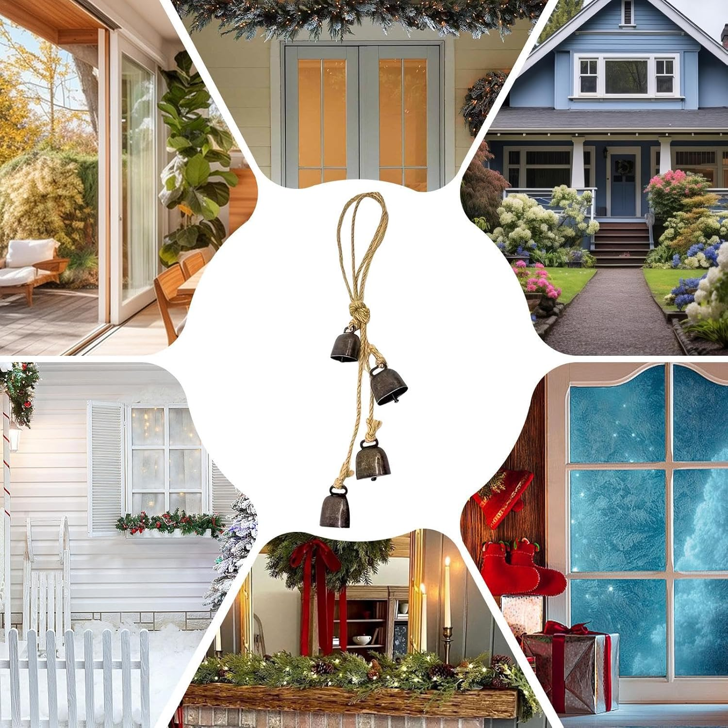 Grazing Bell, Christmas Tree Bell String, Cow Horse Sheep Grazing Bells with Rope, Small Iron Bells, Cattle Goat Farm Loud Bell for Animals image number 5