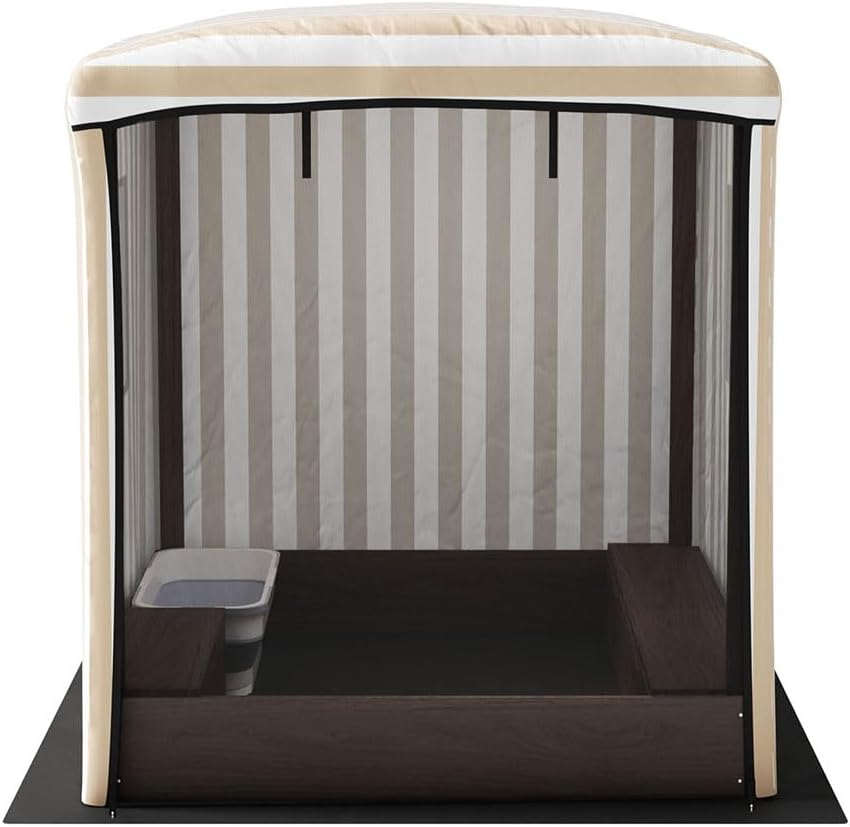 Keezi Kids Sandpit, 120Cm Height Wooden Sandbox Sand Pit Play Toys Water Basin Sandcastle Garden Patio Beach Activity Outdoor Toy Games, with Water-Resistant Canopy and Roll-Up Windows image number 5