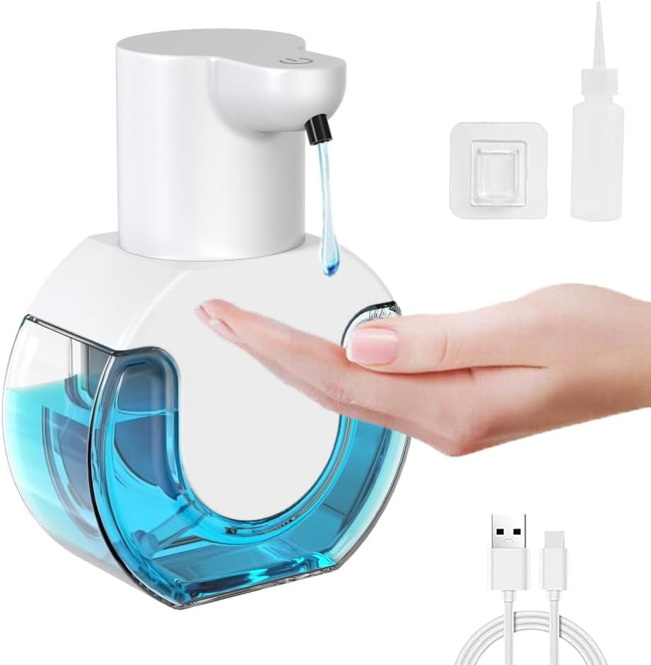 Automatic Liquid Soap Dispenser, 420Ml Touchless Liquid Hand Soap Dispenser, Rechargeable Battery, High Sensitivity, 4 Gears Adjustable and Can Wall Amounted for Shower, Bathroom Kitchen