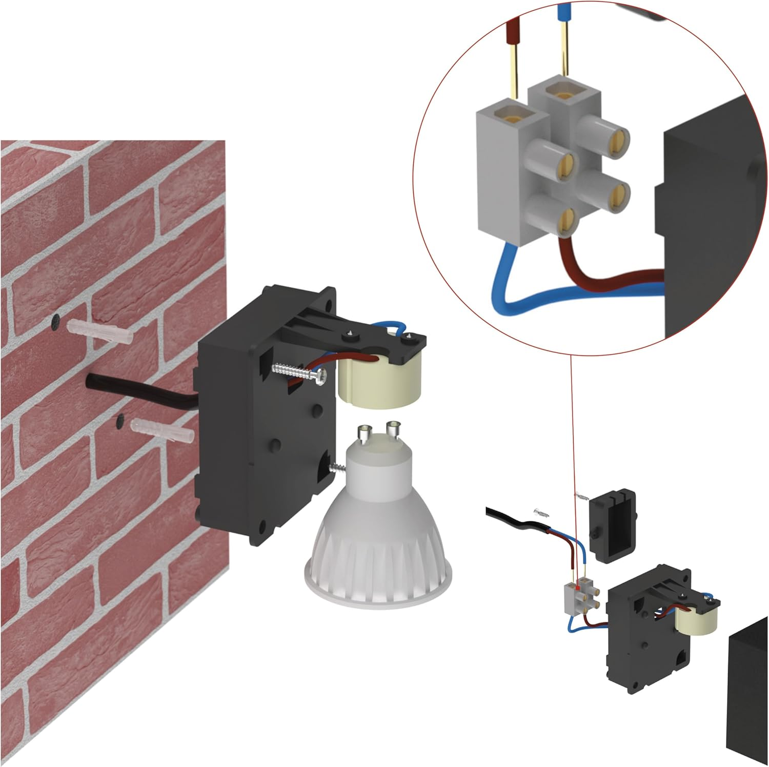 EMOS - Oculus Outdoor Wall Light for Home and Garden with 1 X GU10 Socket - Waterproof Garden Lighting for 1 Reflector Bulb Max. 35 W - Body with Plastic Housing for Mounting
