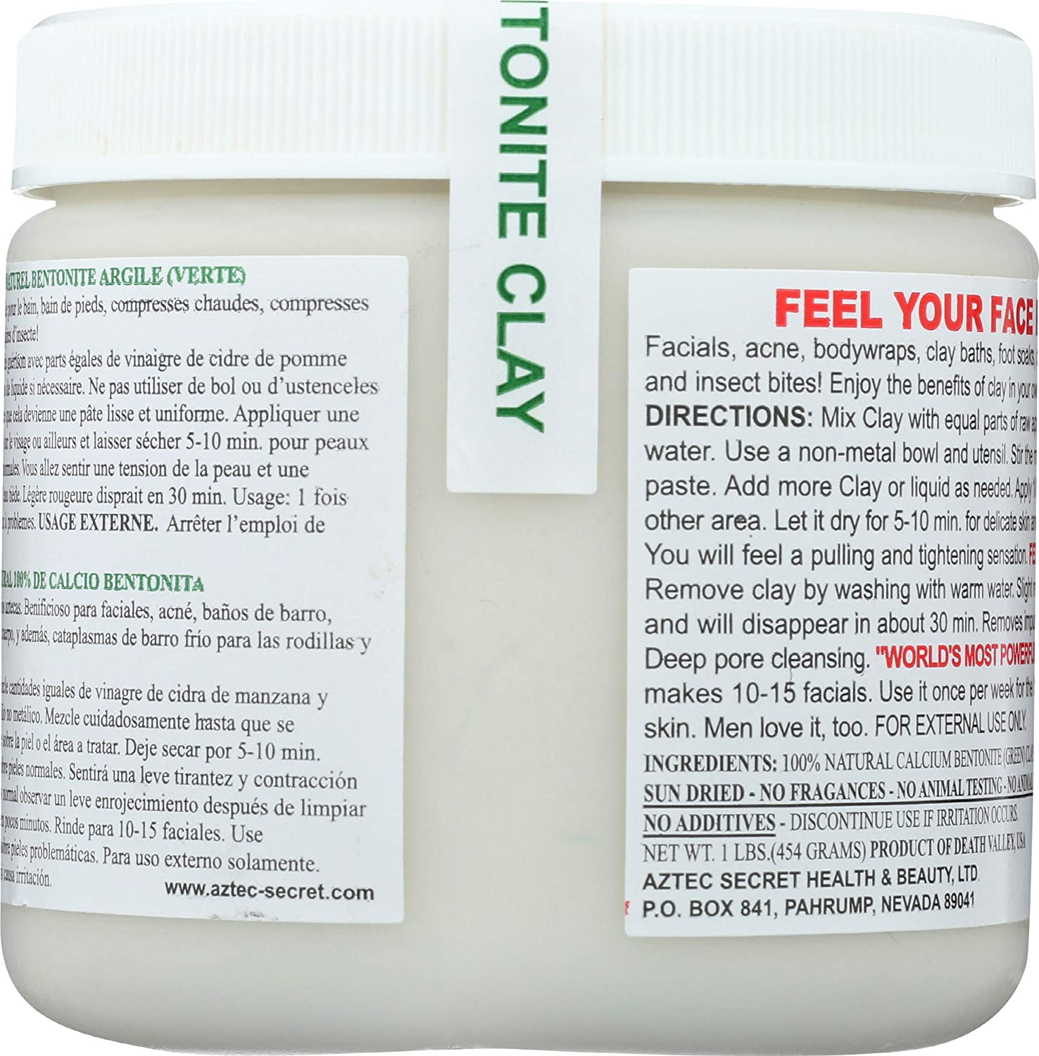 Aztec Secret - Indian Healing Clay - Deep Pore Cleansing Facial & Healing Body Mask - the Original 100% Natural Calcium Bentonite Clay - 454G image number 6