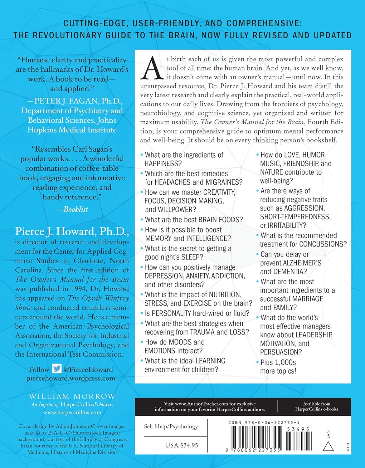 The Owner'S Manual for the Brain: the Ultimate Guide to Peak Mental Performance at All Ages [Fourth Edition] image number 1