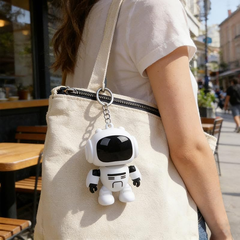 Purse Charm - Joint Movable Keyring - Glowing Eyes Design Keychains for Backpacks - for Women Men Bag Schoolbag Handbag Home Car Travel - White image number 3